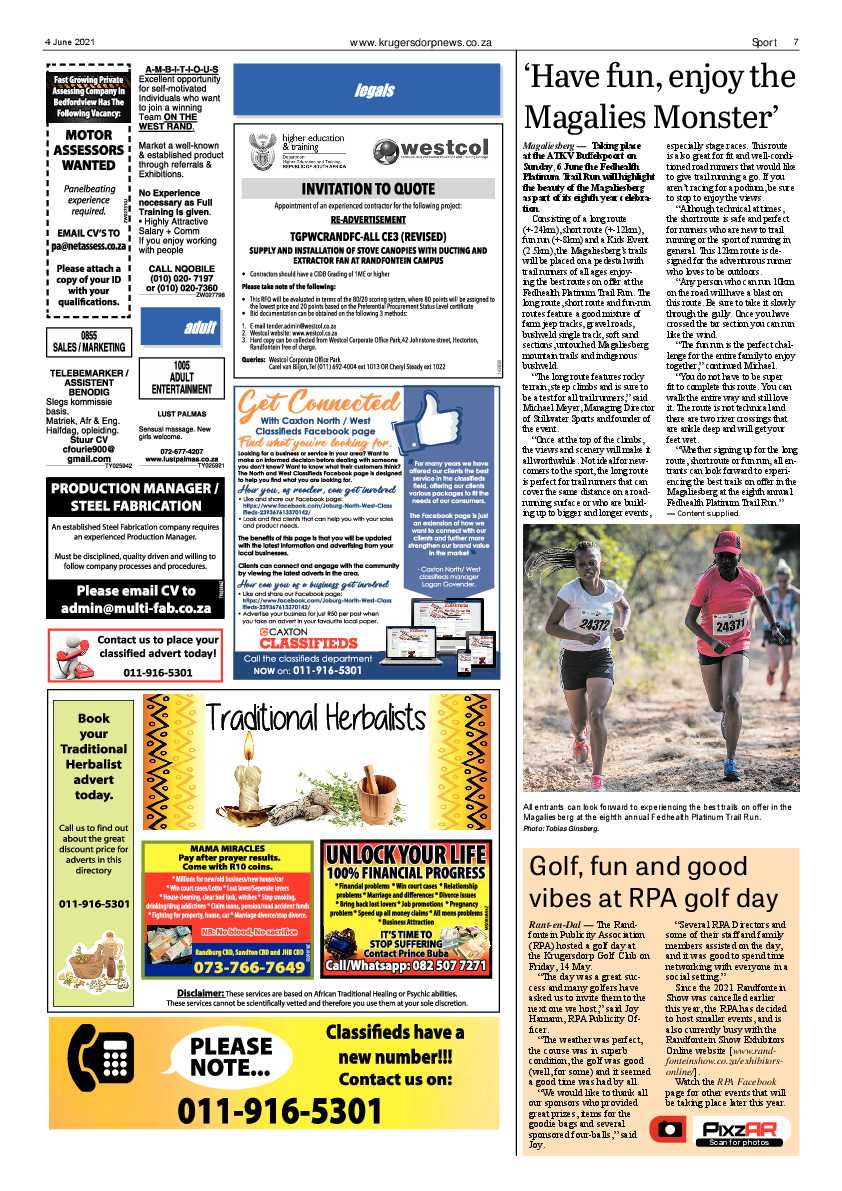 Krugersdorp News 4 June 2021 page 7