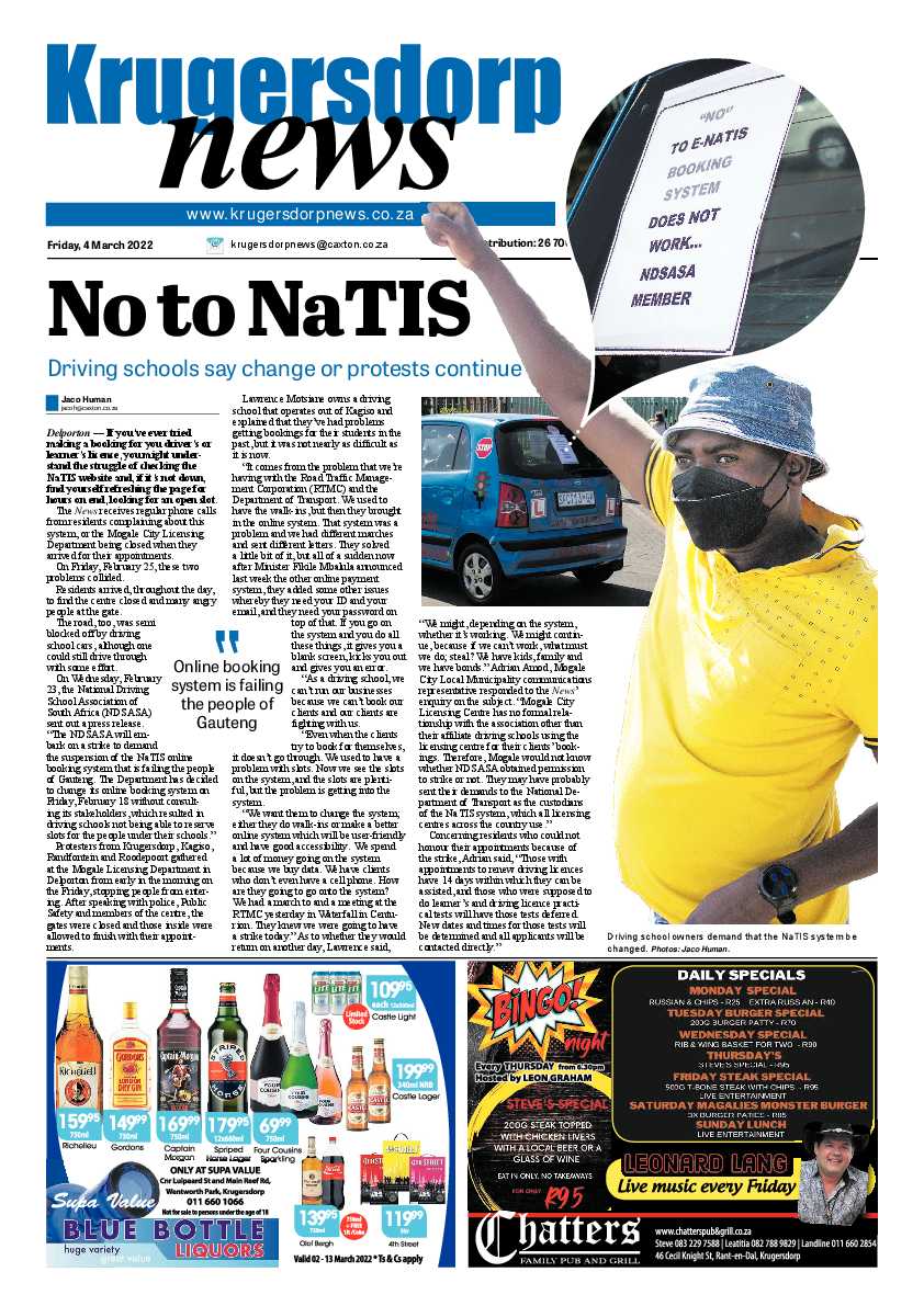 Krugersdorp News 4 March 2022 page 1
