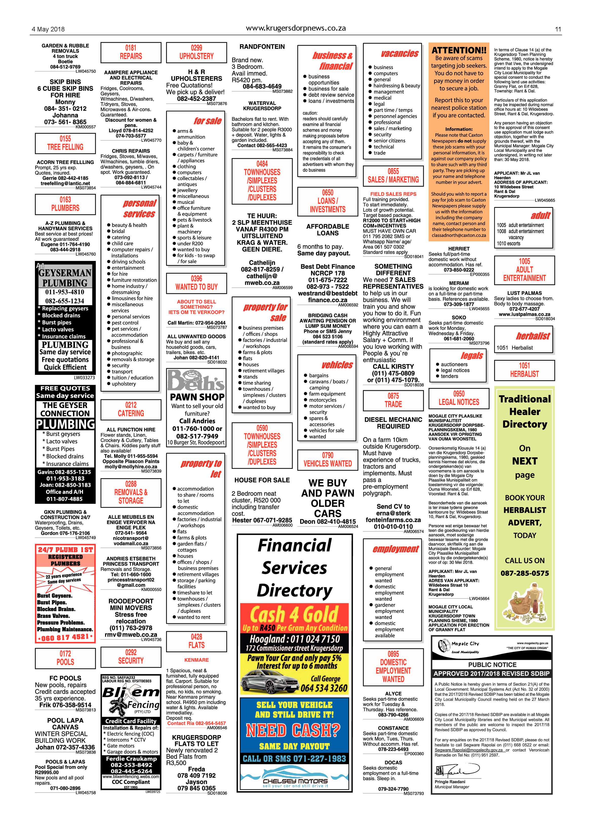 Krugersdorp News 4 May 2018 page 11