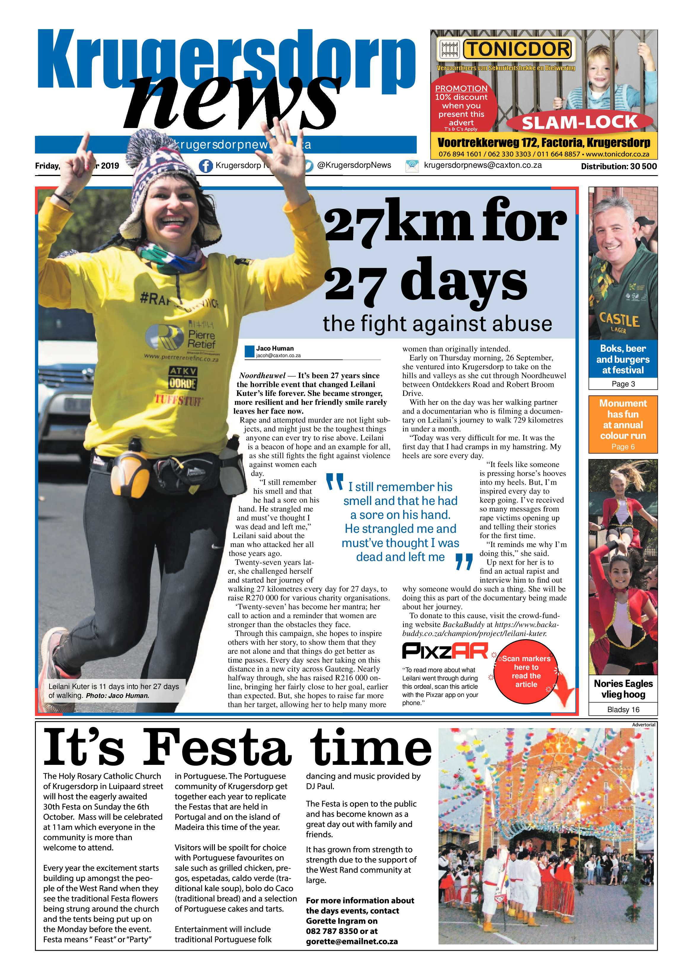 Krugersdorp News 4 October 2019 page 1