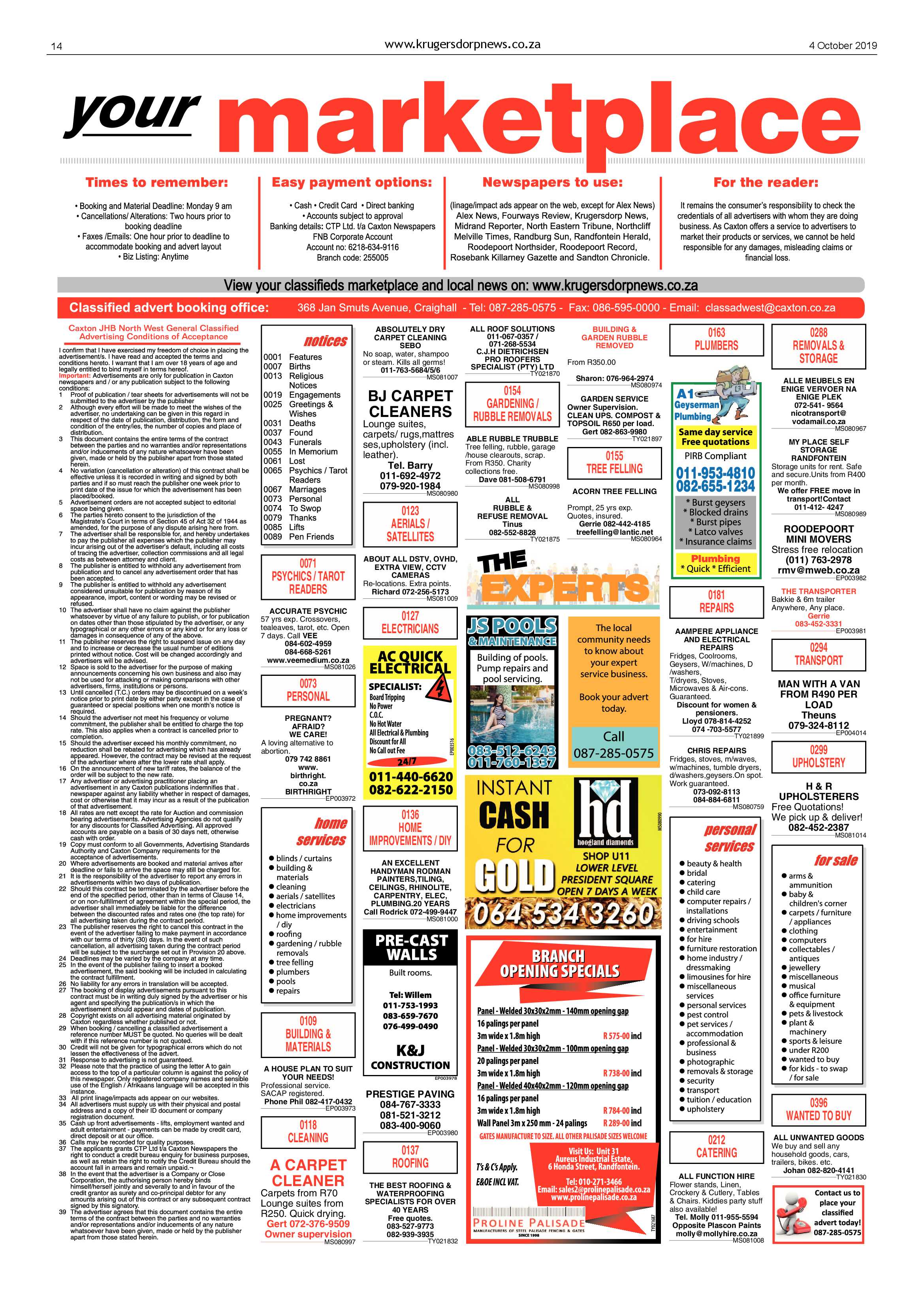 Krugersdorp News 4 October 2019 page 14