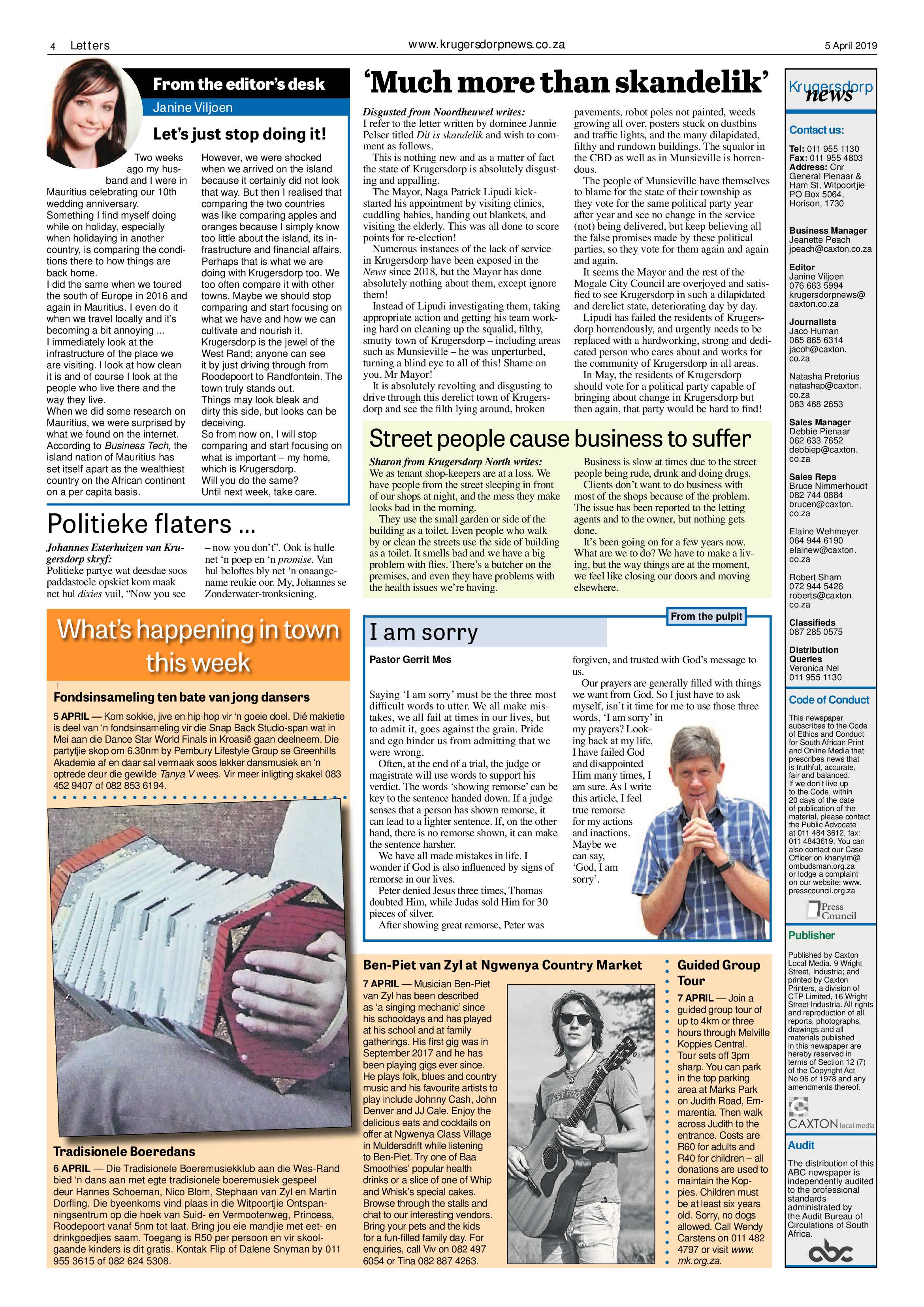 Krugersdorp News 5 April 2019 page 4