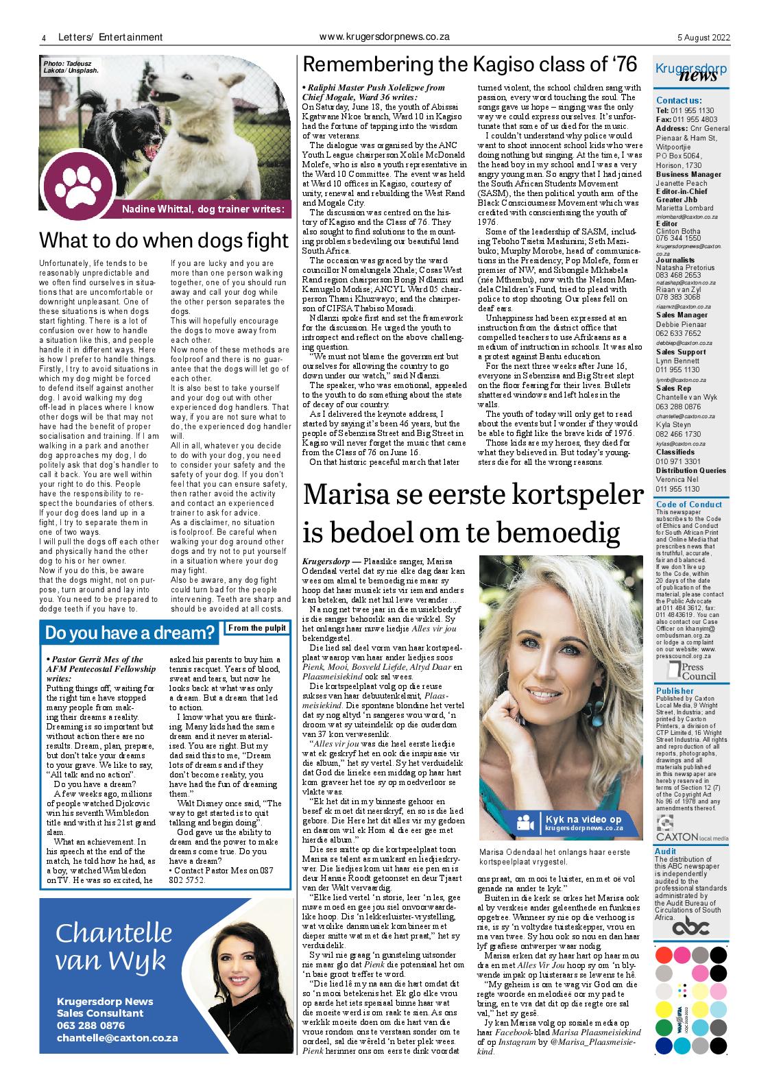 Krugersdorp News 5 August 2022 page 4