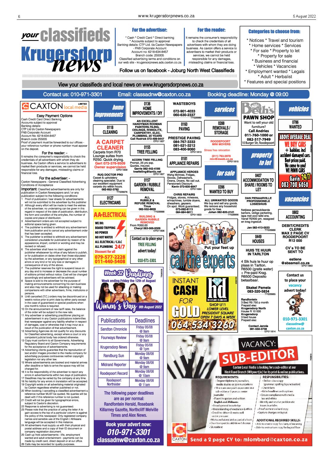 Krugersdorp News 5 August 2022 page 6