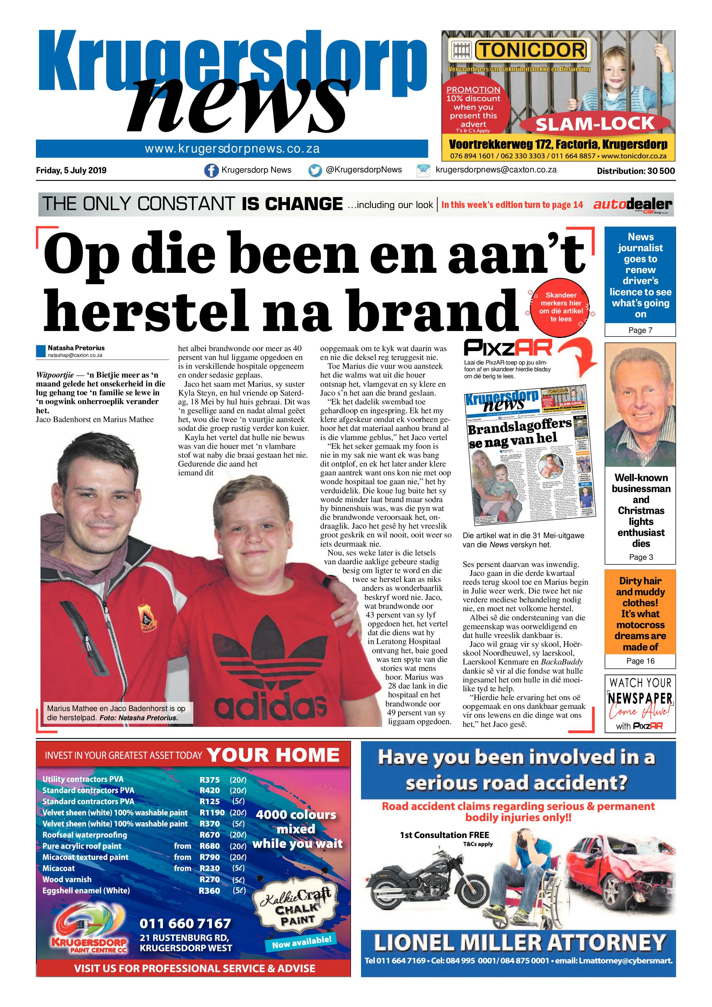 Krugersdorp News 5 July 2019 page 1