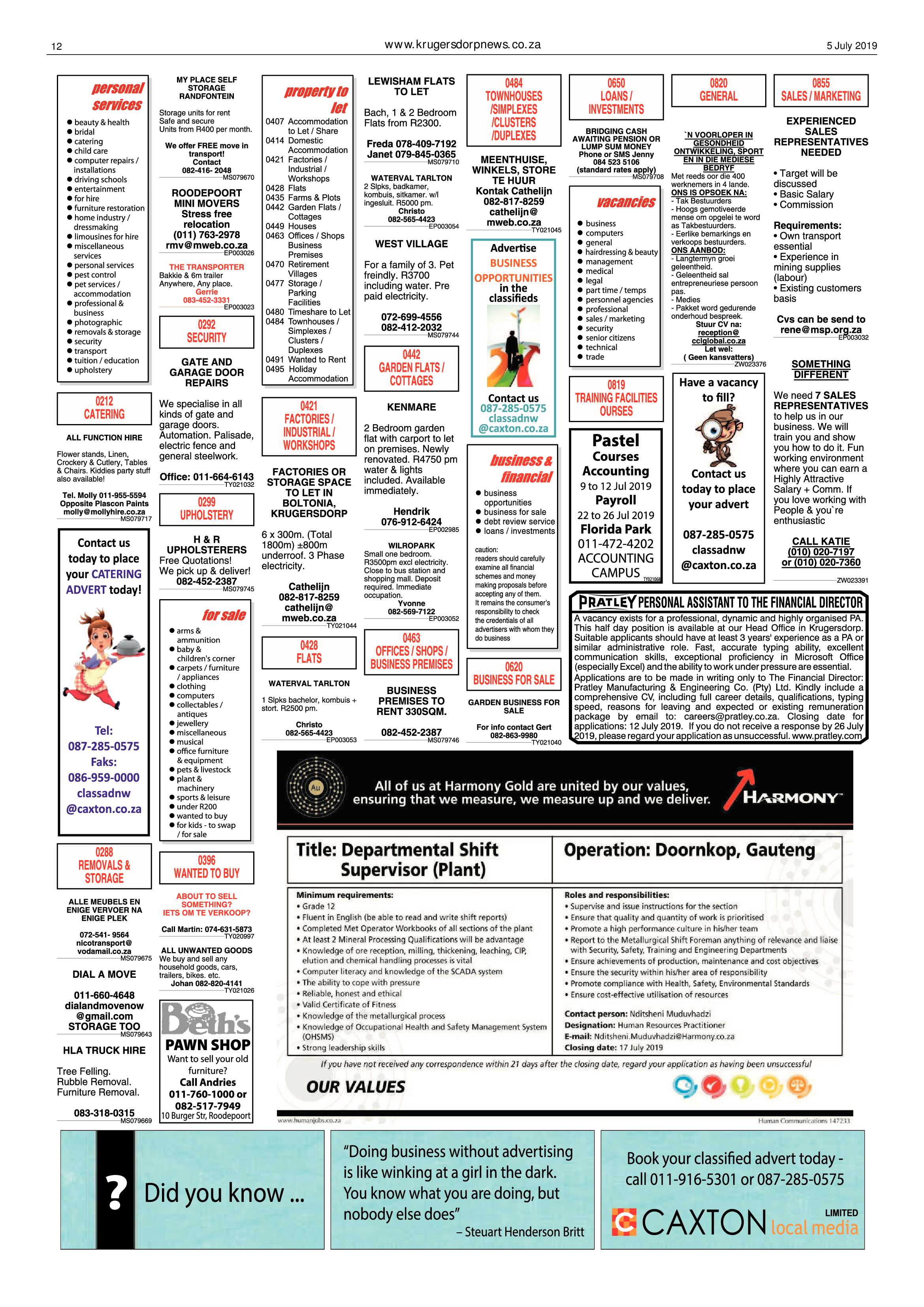 Krugersdorp News 5 July 2019 page 12