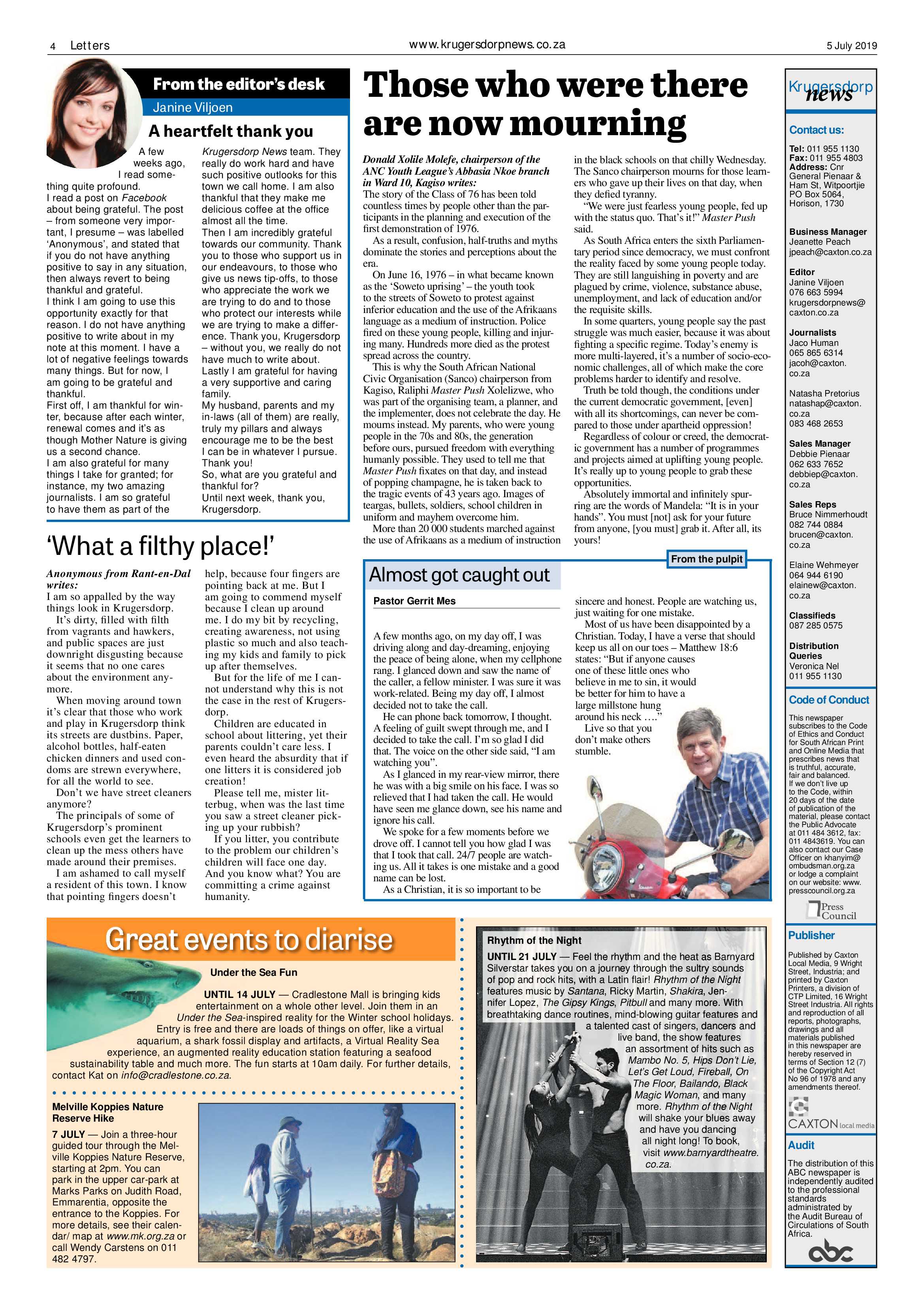 Krugersdorp News 5 July 2019 page 4