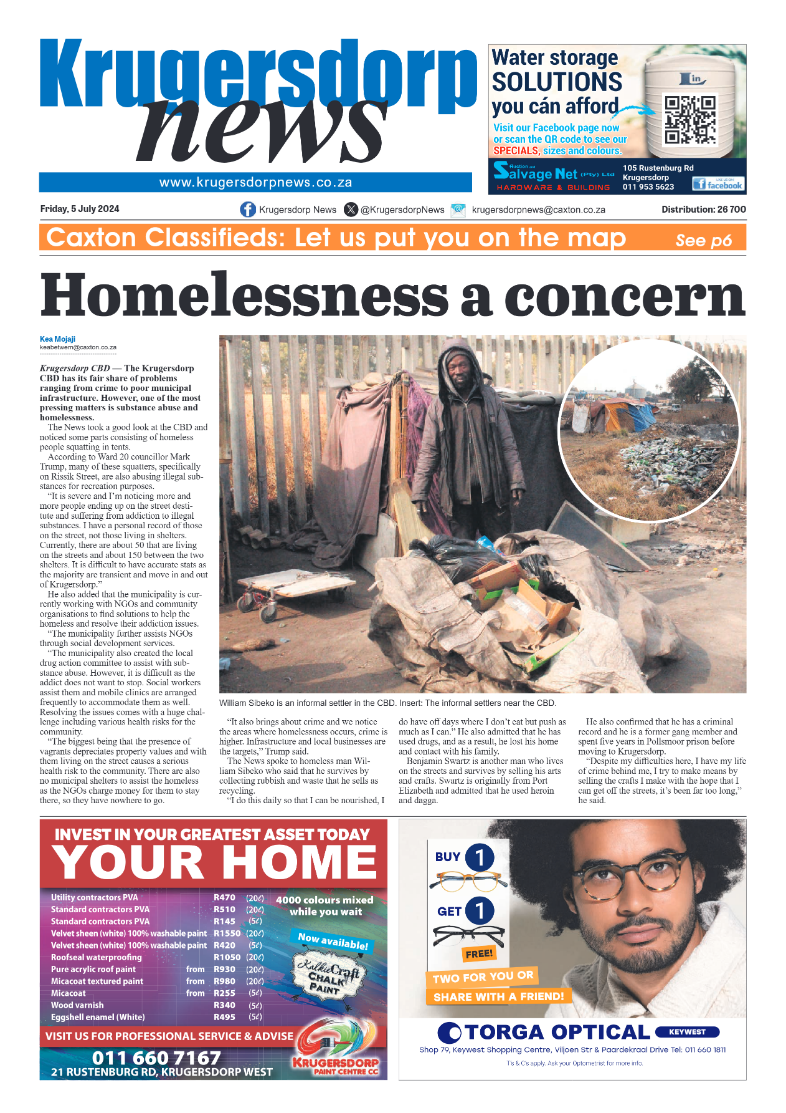 Krugersdorp News 5 July 2024 page 1