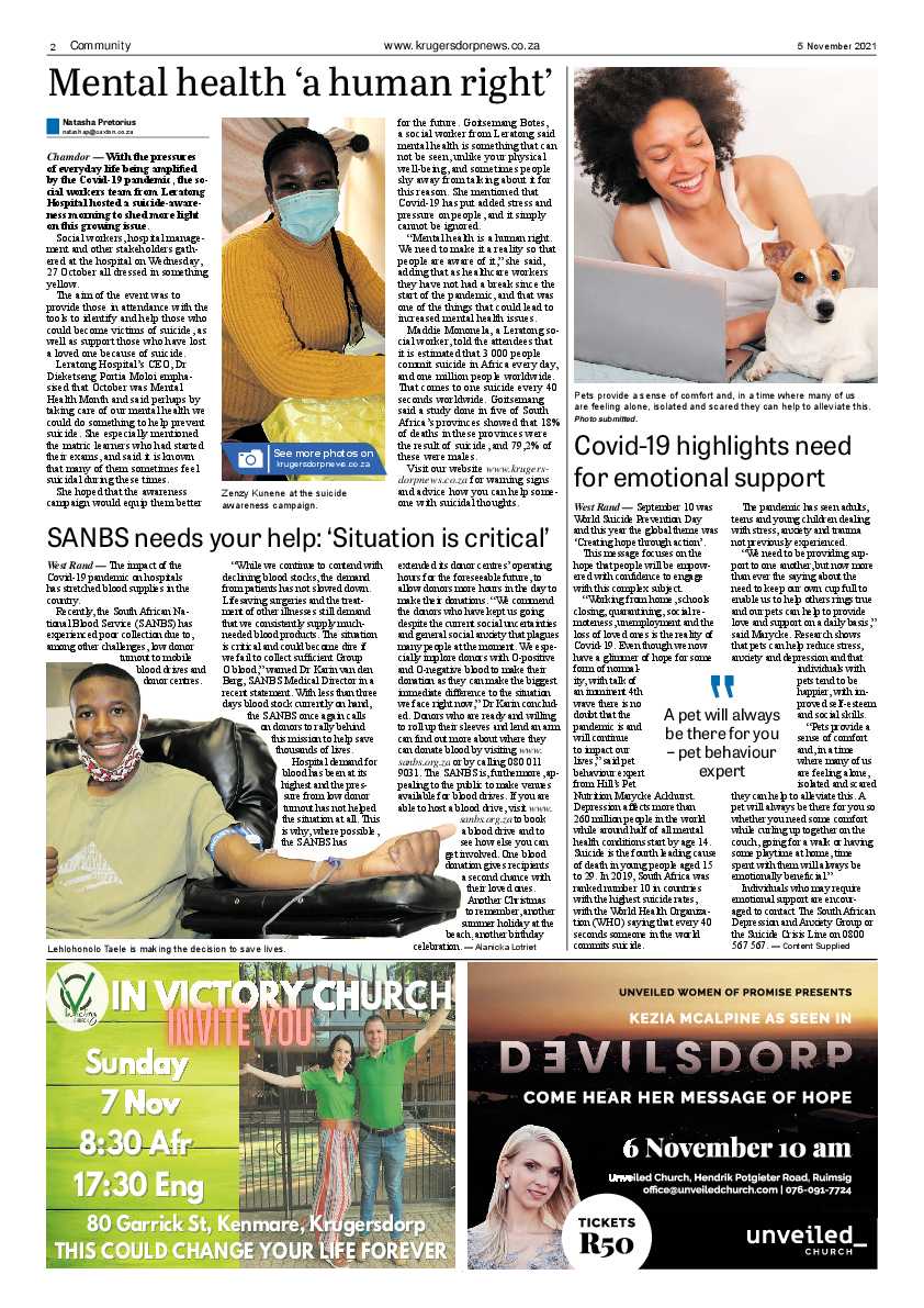Krugersdorp News 5 November 2021 page 2