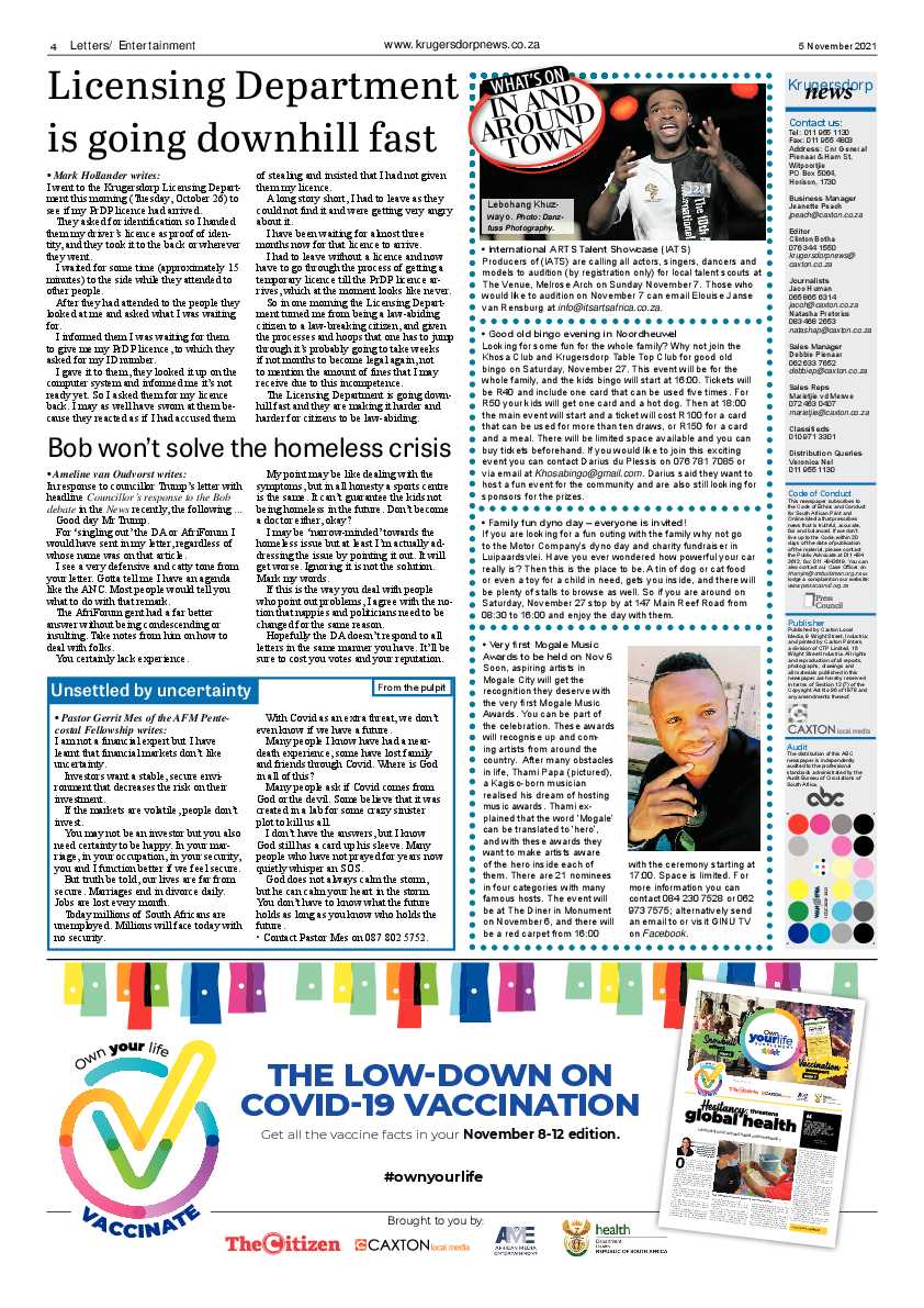Krugersdorp News 5 November 2021 page 4