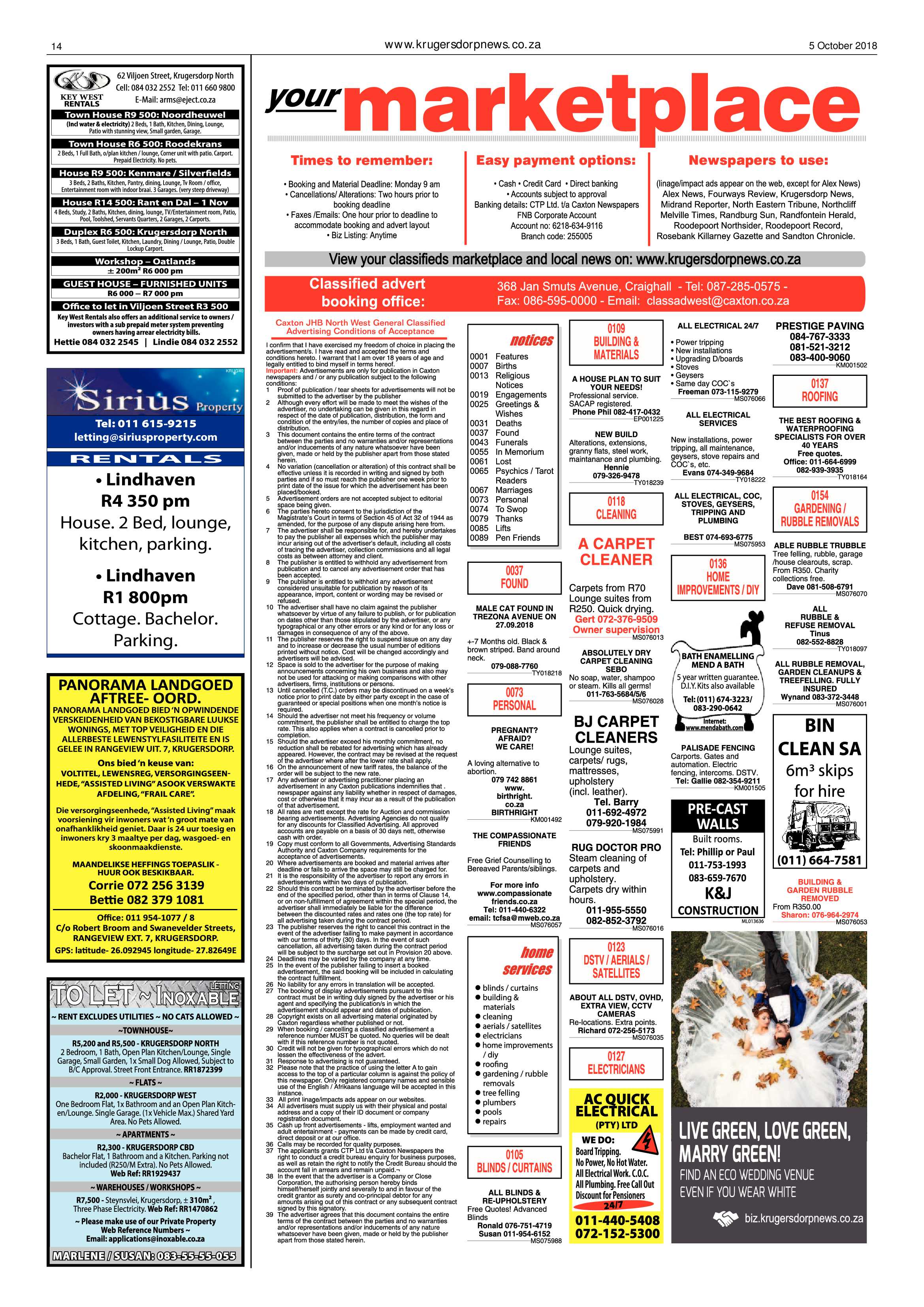Krugersdorp News 5 October 2018 page 14