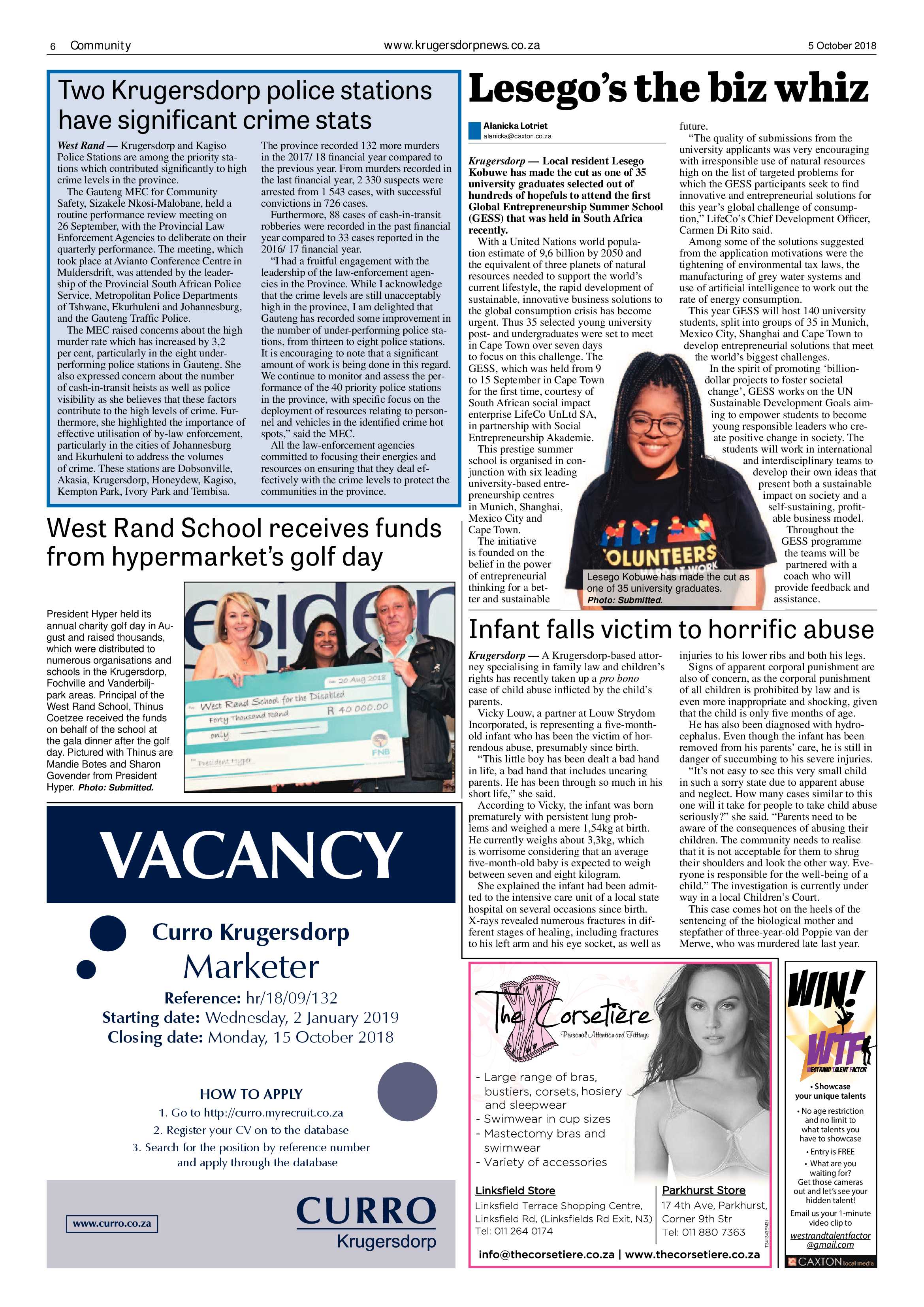 Krugersdorp News 5 October 2018 page 6