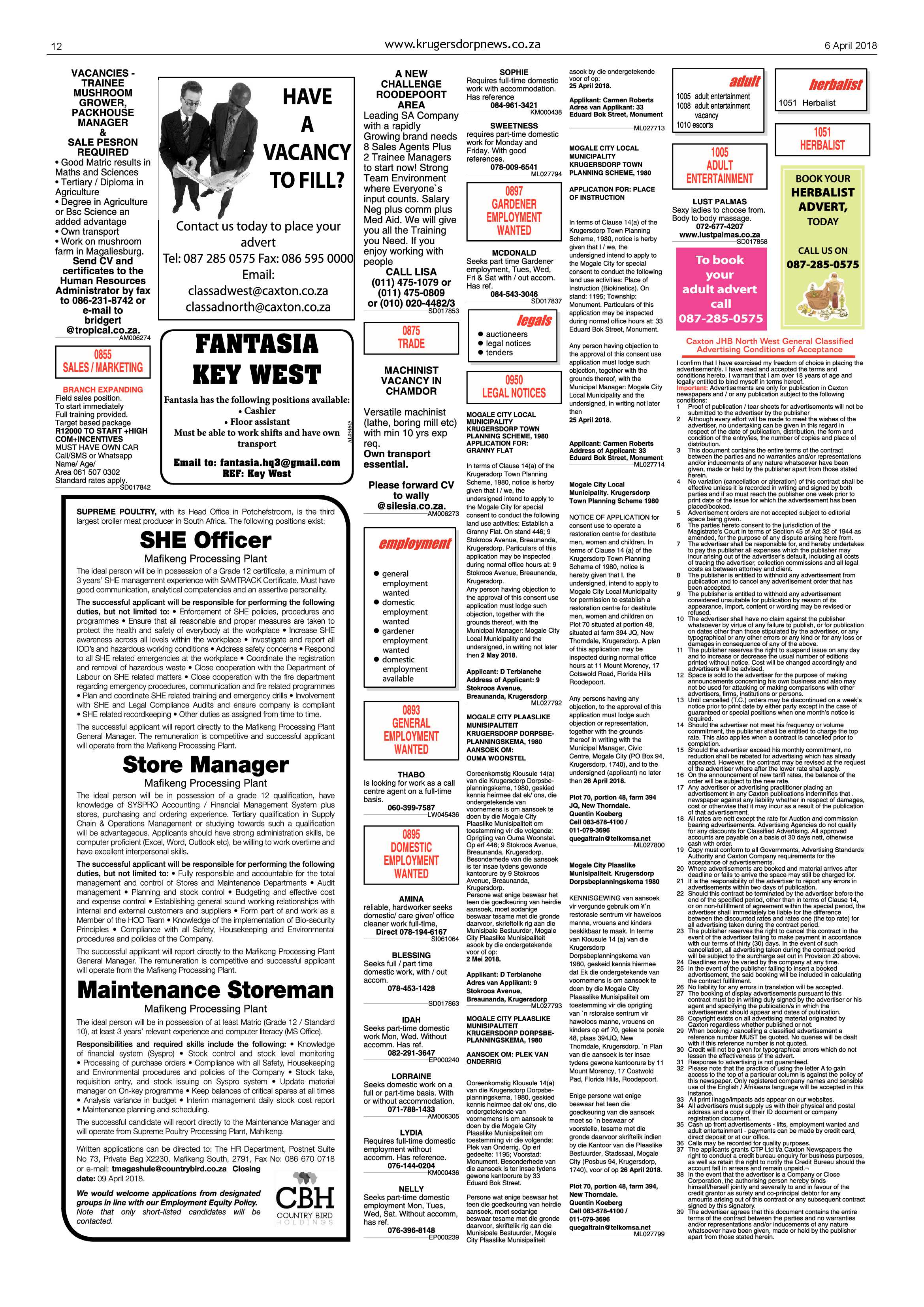 Krugersdorp News 6 April 2018 page 12