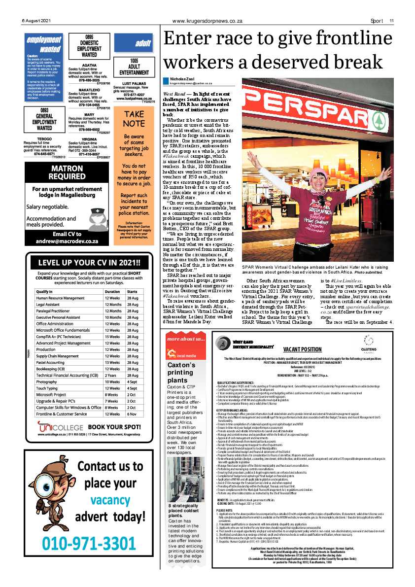 Krugersdorp News 6 August 2021 page 11