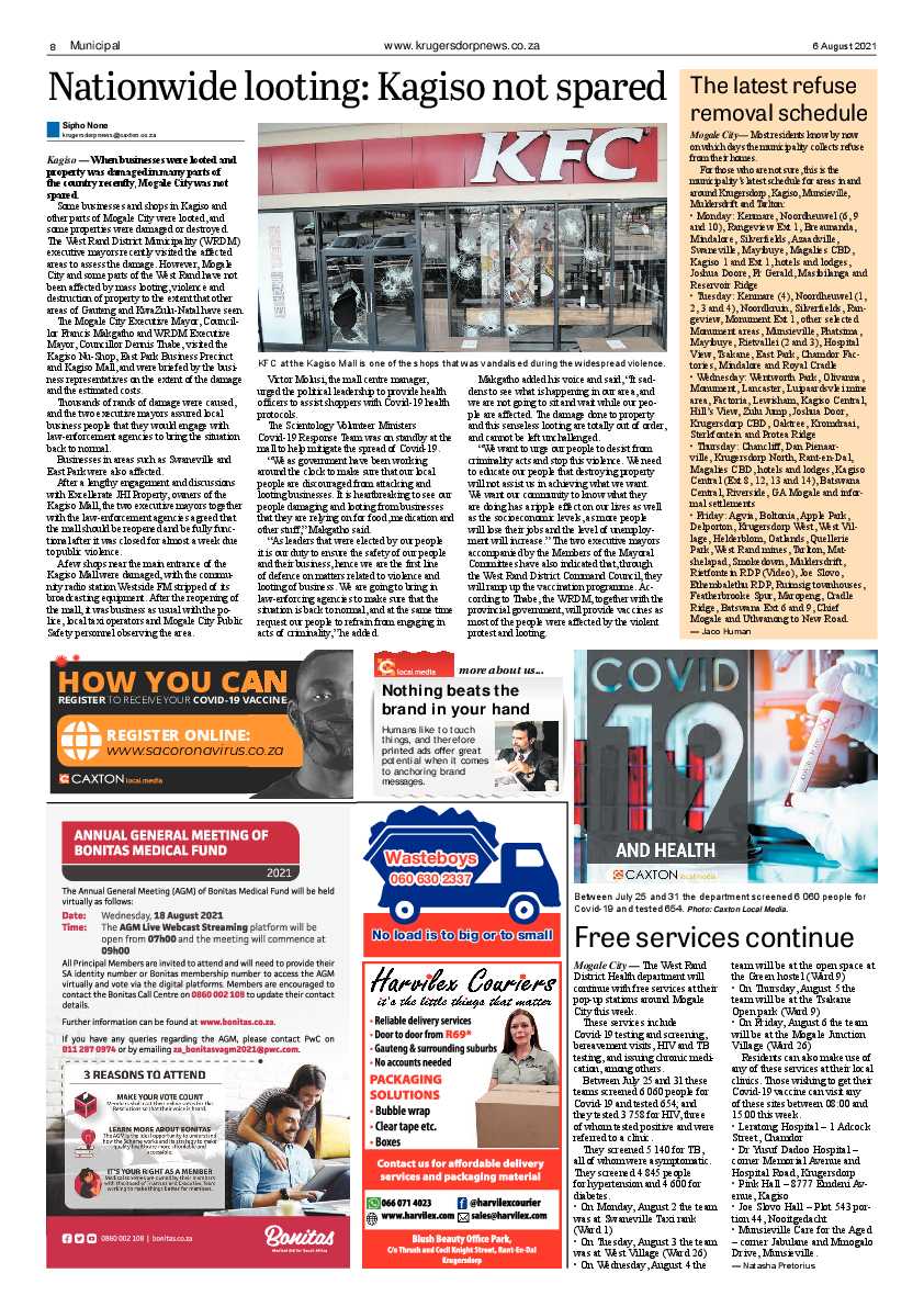 Krugersdorp News 6 August 2021 page 8