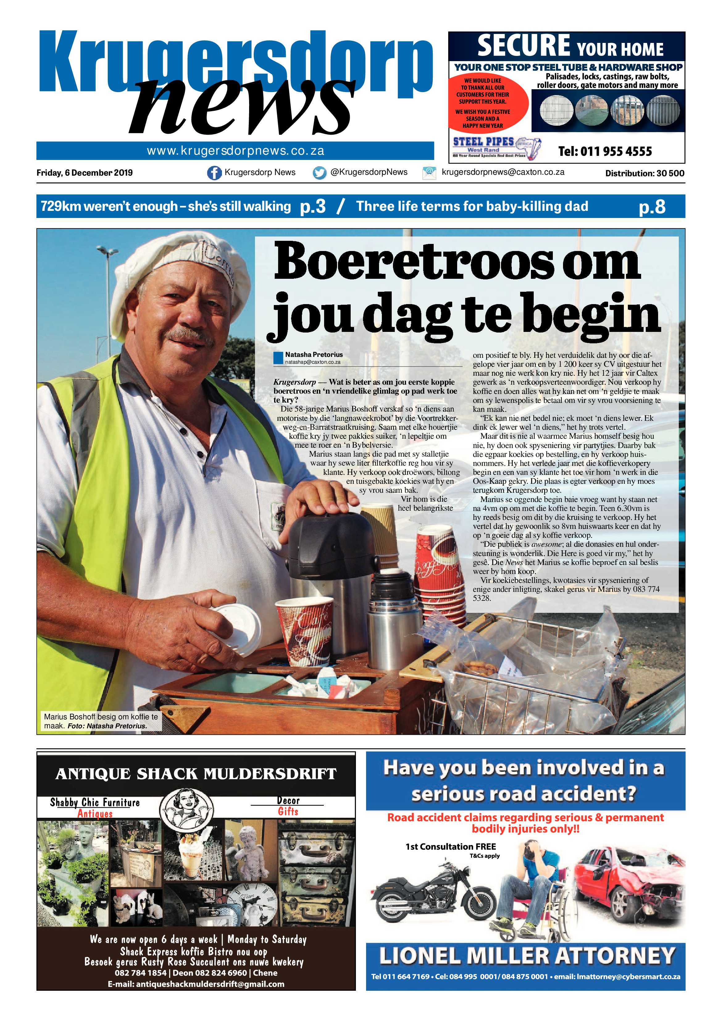 Krugersdorp News 6 December 2019 page 1