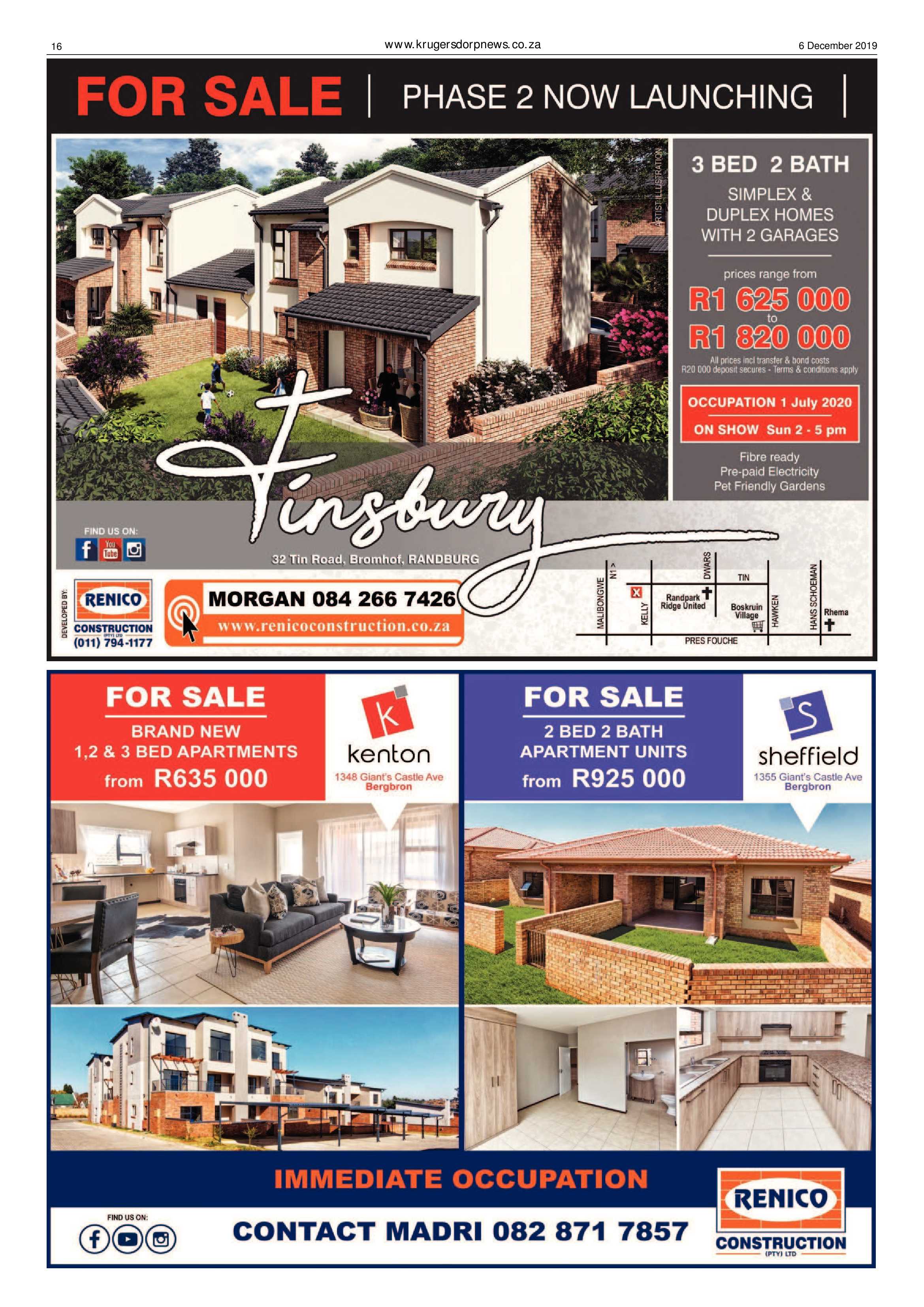 Krugersdorp News 6 December 2019 page 16