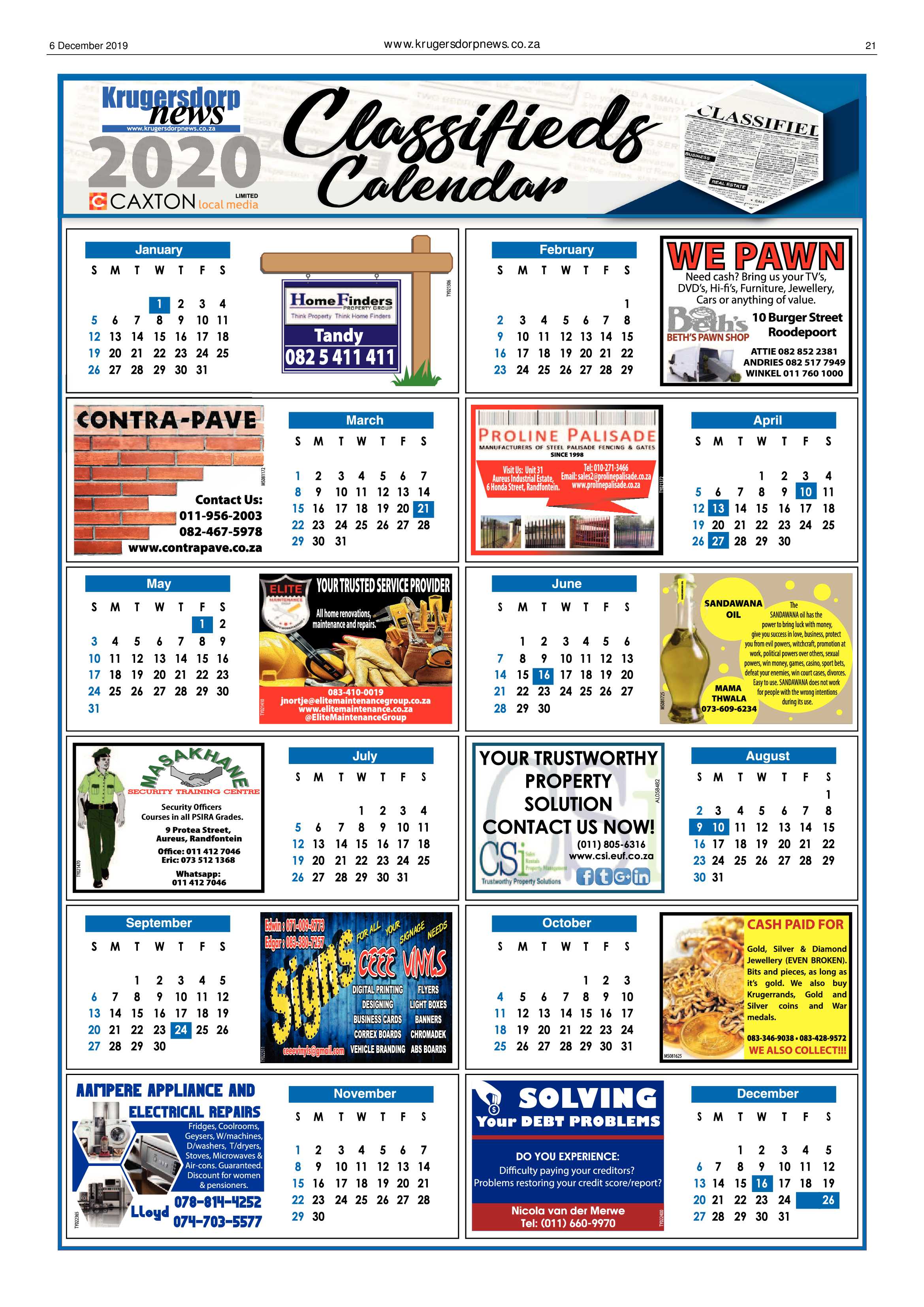 Krugersdorp News 6 December 2019 page 21