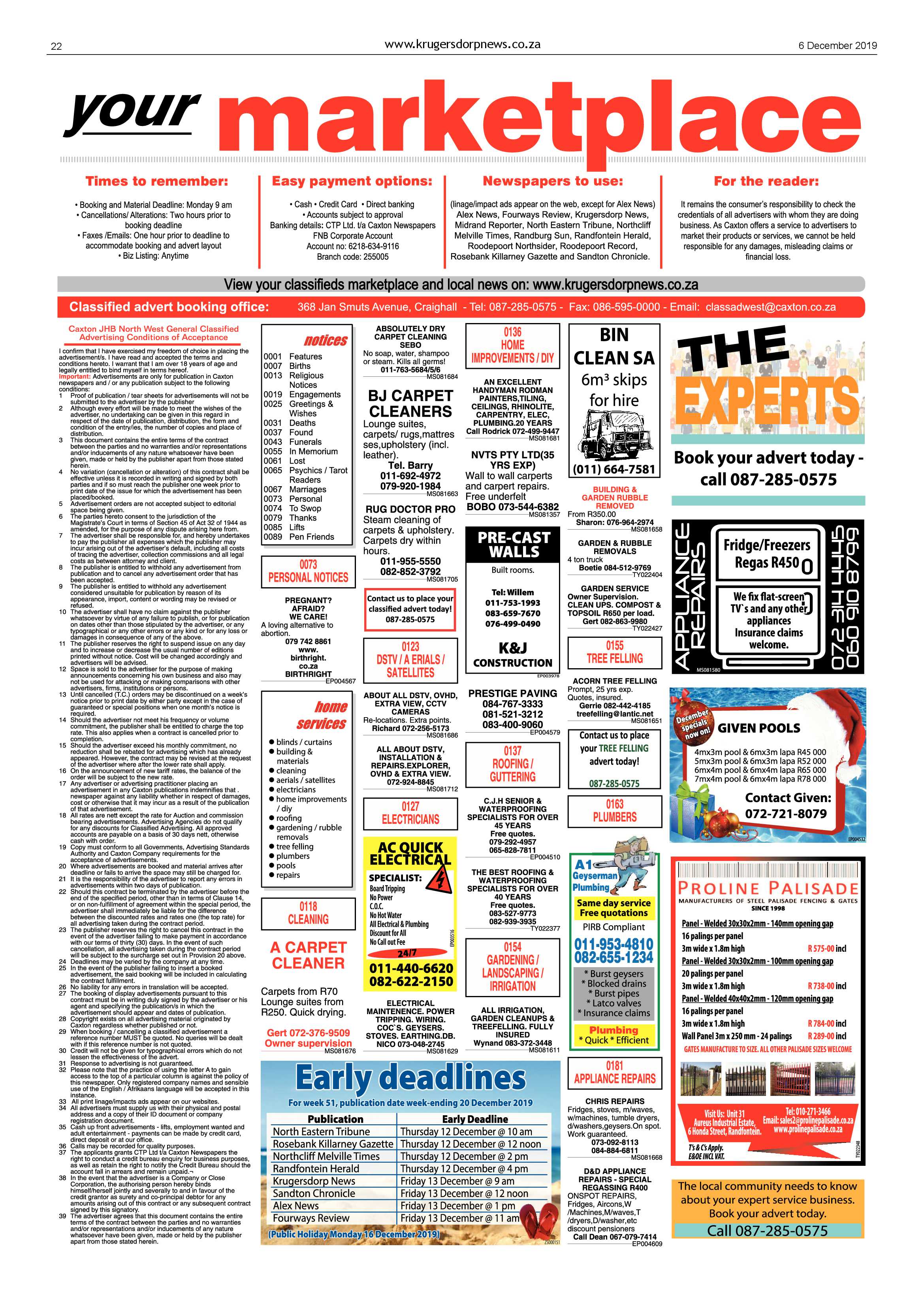 Krugersdorp News 6 December 2019 page 22