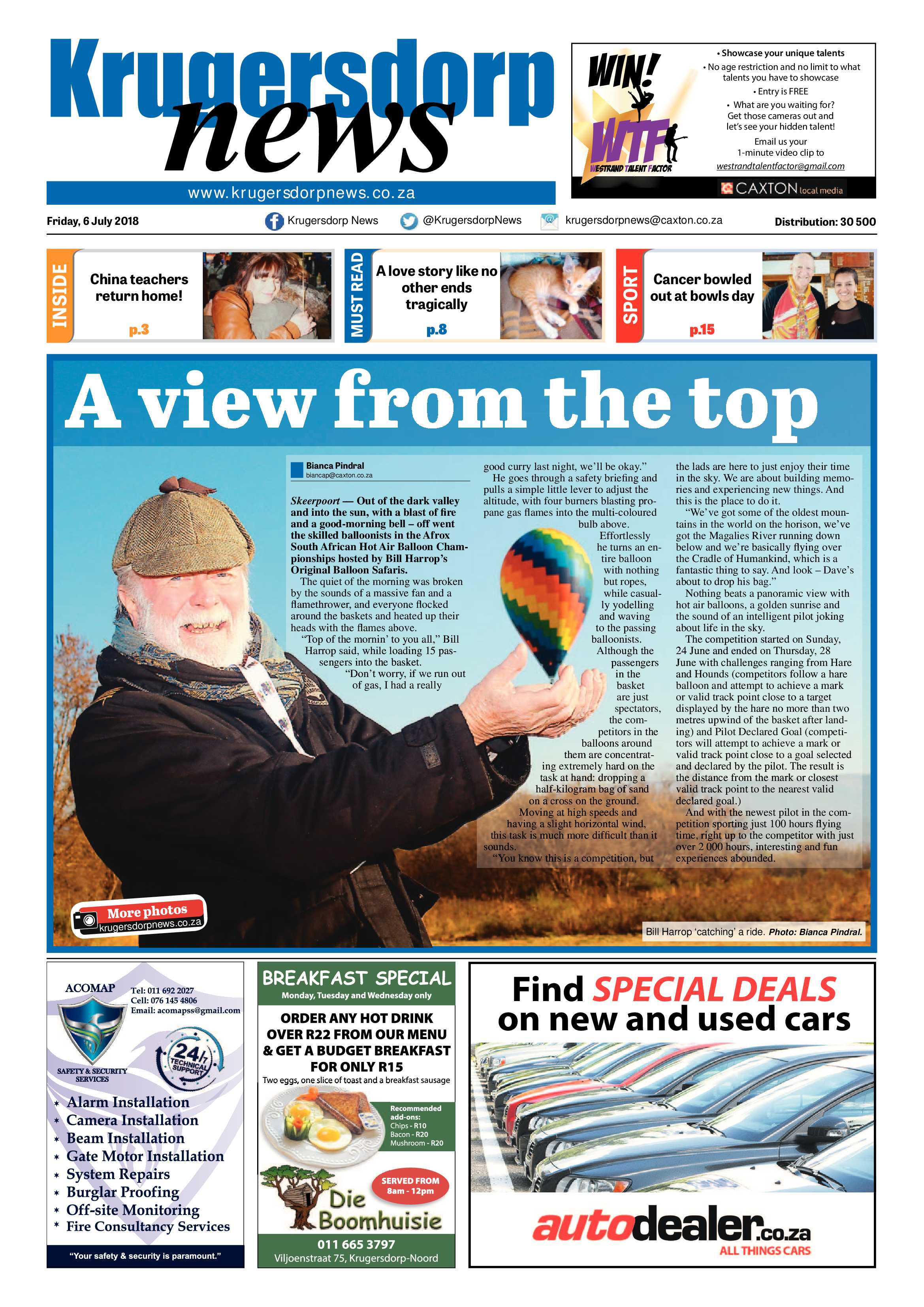 Krugersdorp News 6 July 2018 page 1