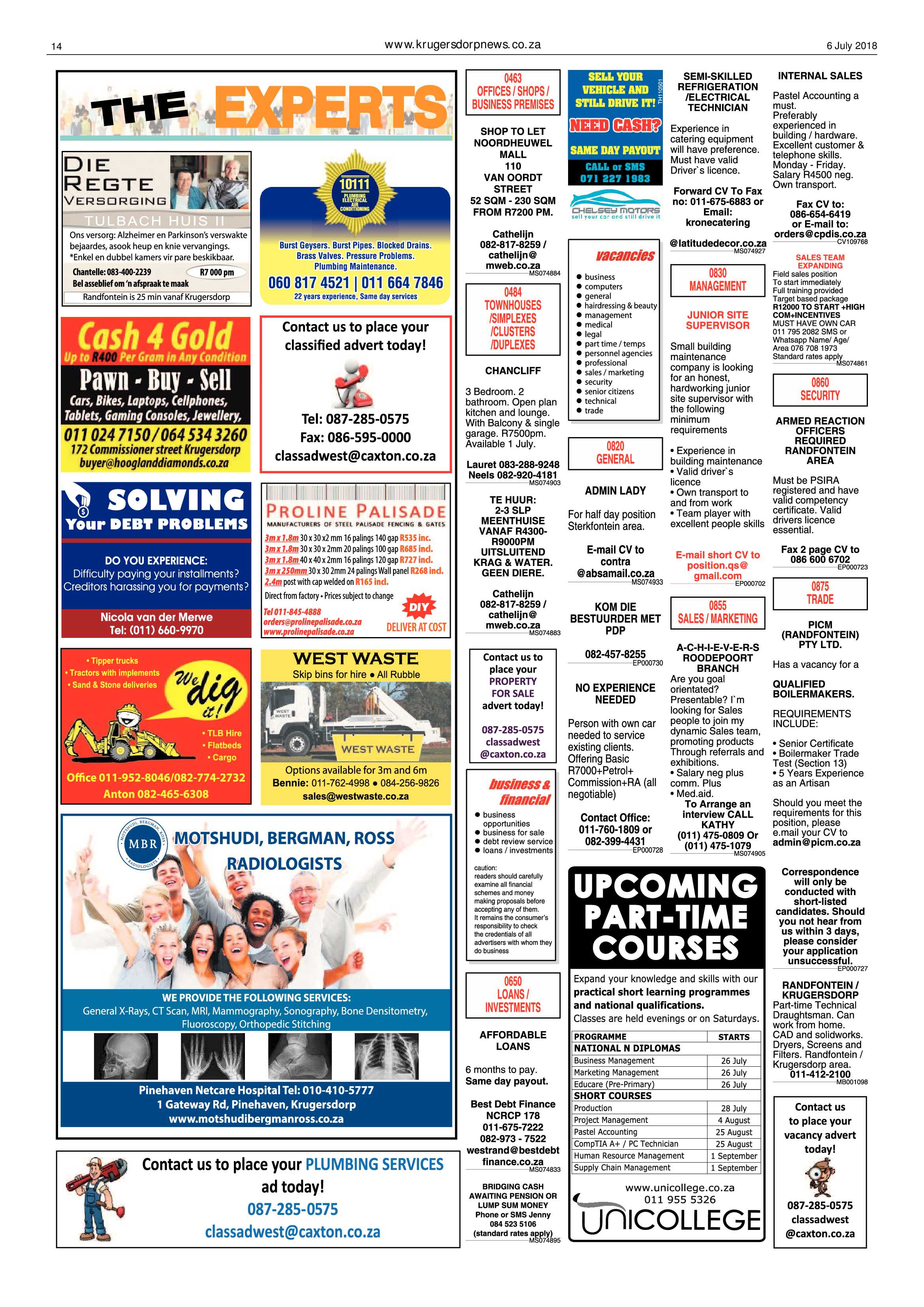 Krugersdorp News 6 July 2018 page 14