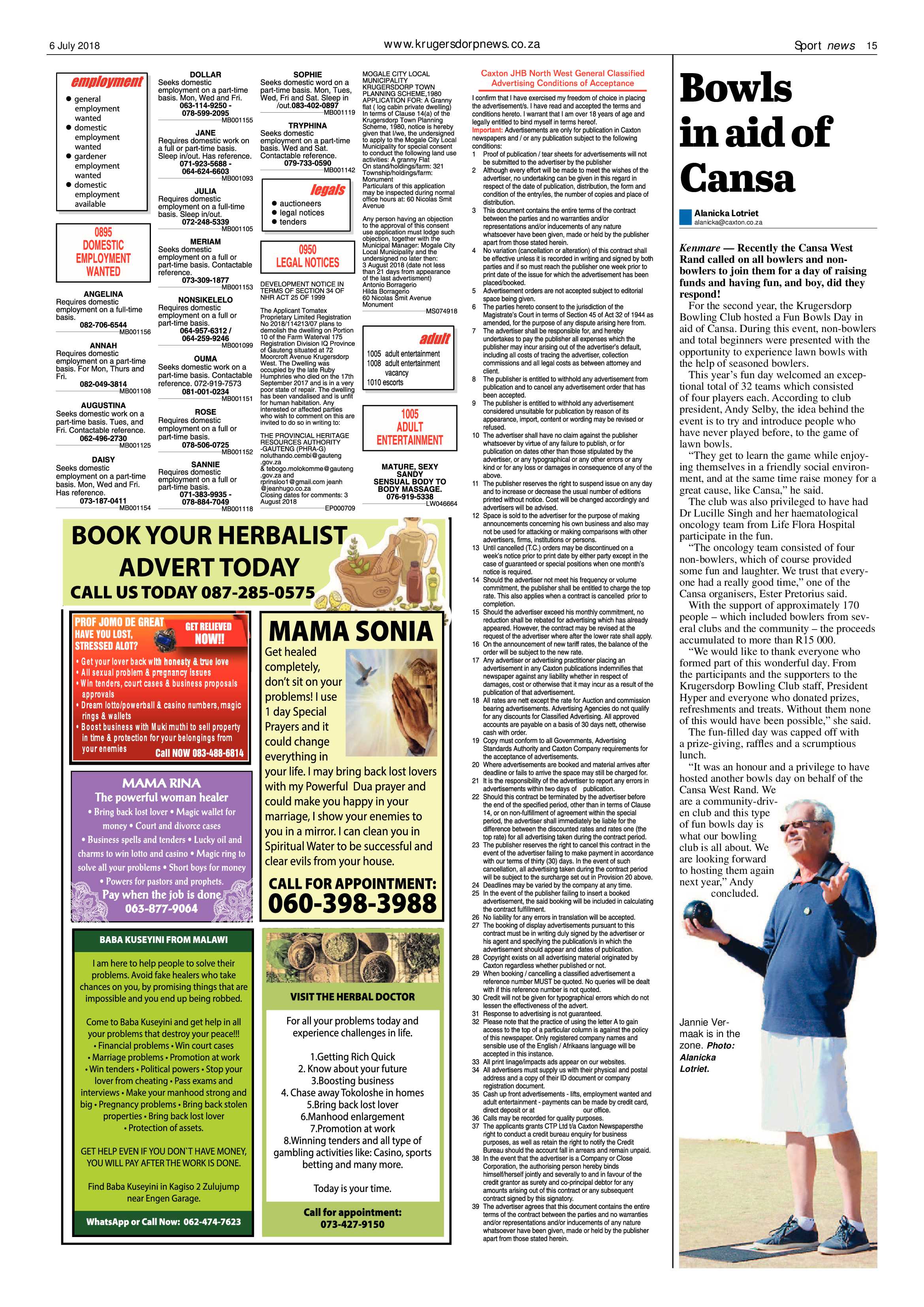 Krugersdorp News 6 July 2018 page 15