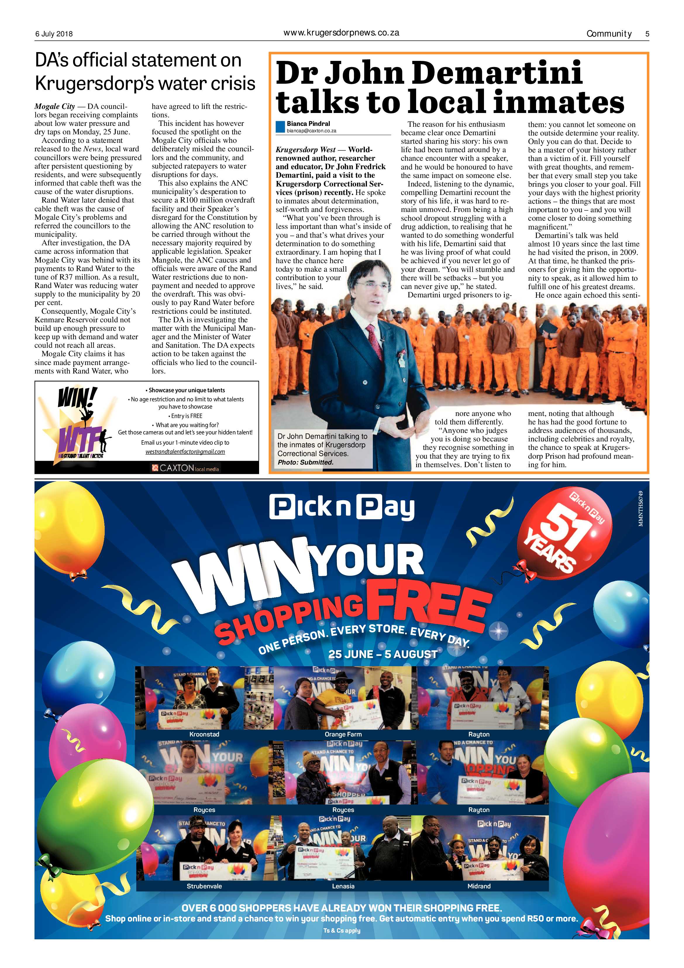 Krugersdorp News 6 July 2018 page 5