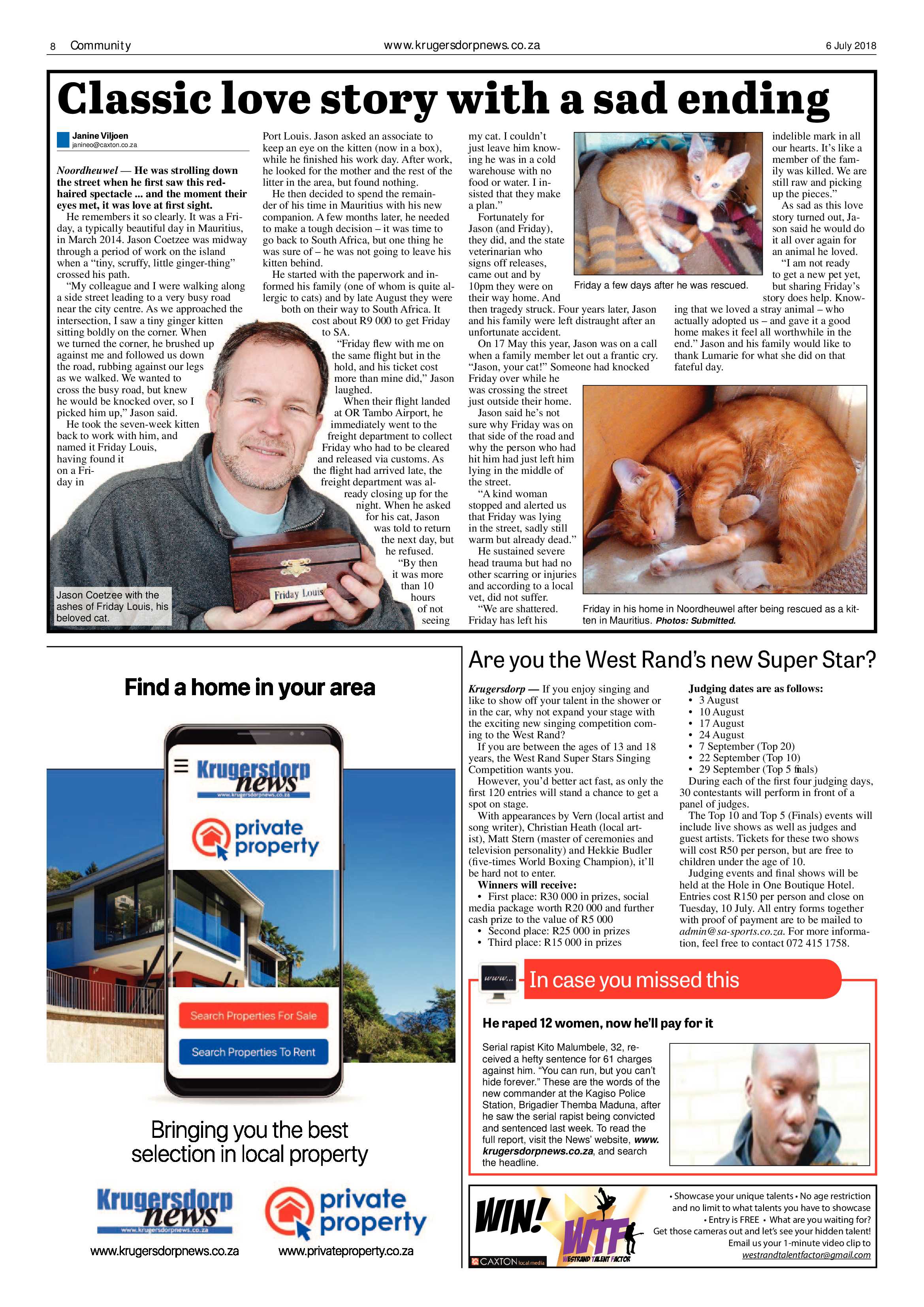 Krugersdorp News 6 July 2018 page 8