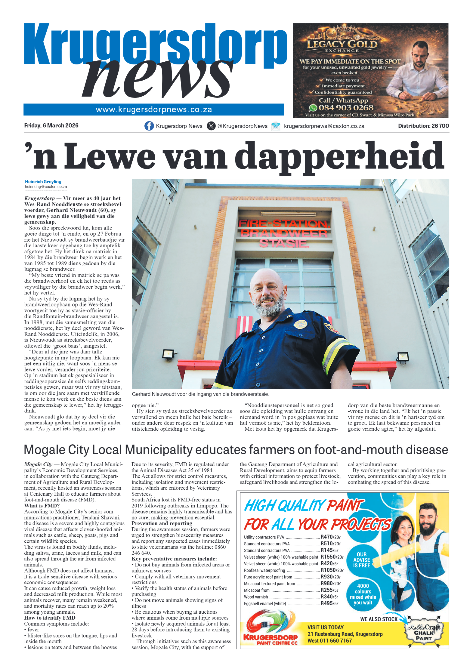 Krugersdorp News 6 March 2025 page 1