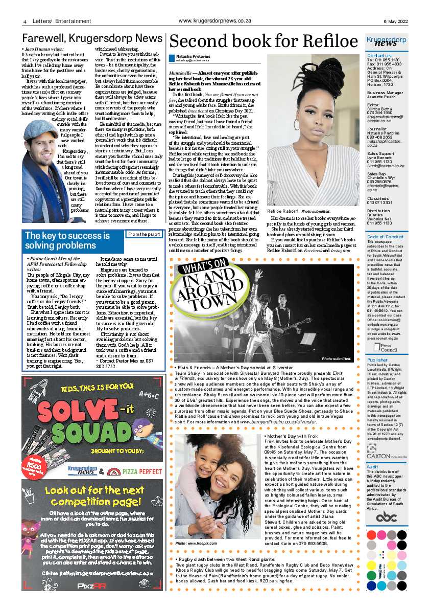 Krugersdorp News 6 May 2022 page 4