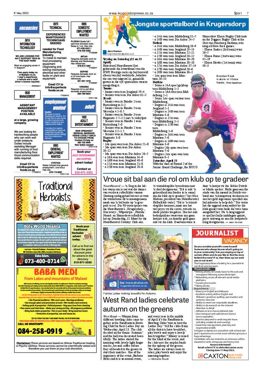 Krugersdorp News 6 May 2022 page 7