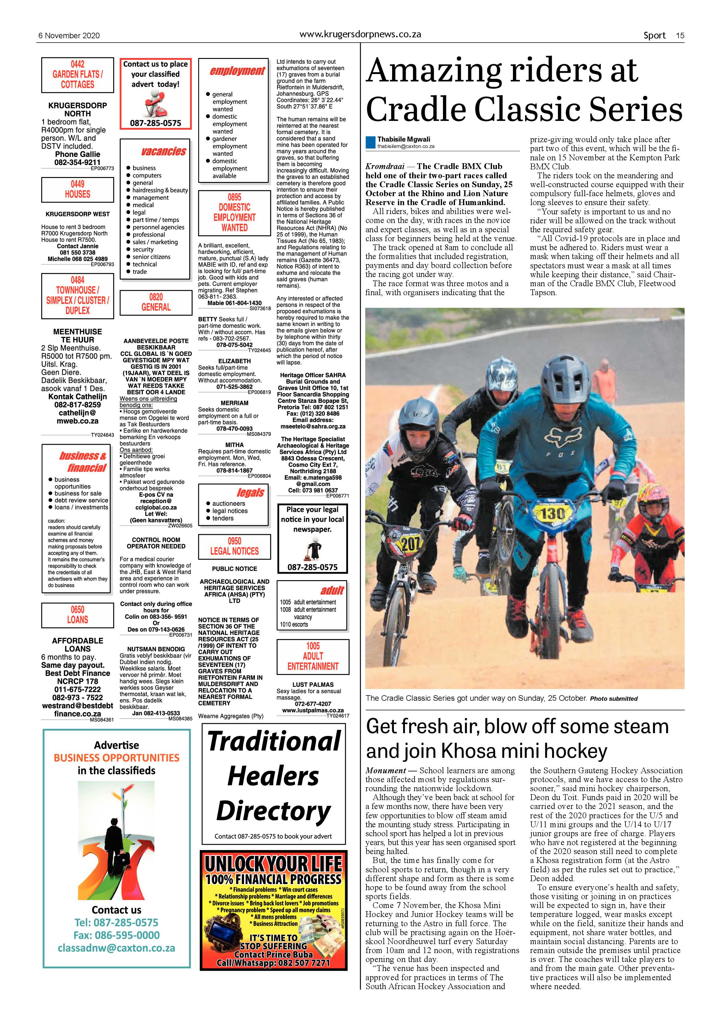 Krugersdorp News 6 November 2020 page 15
