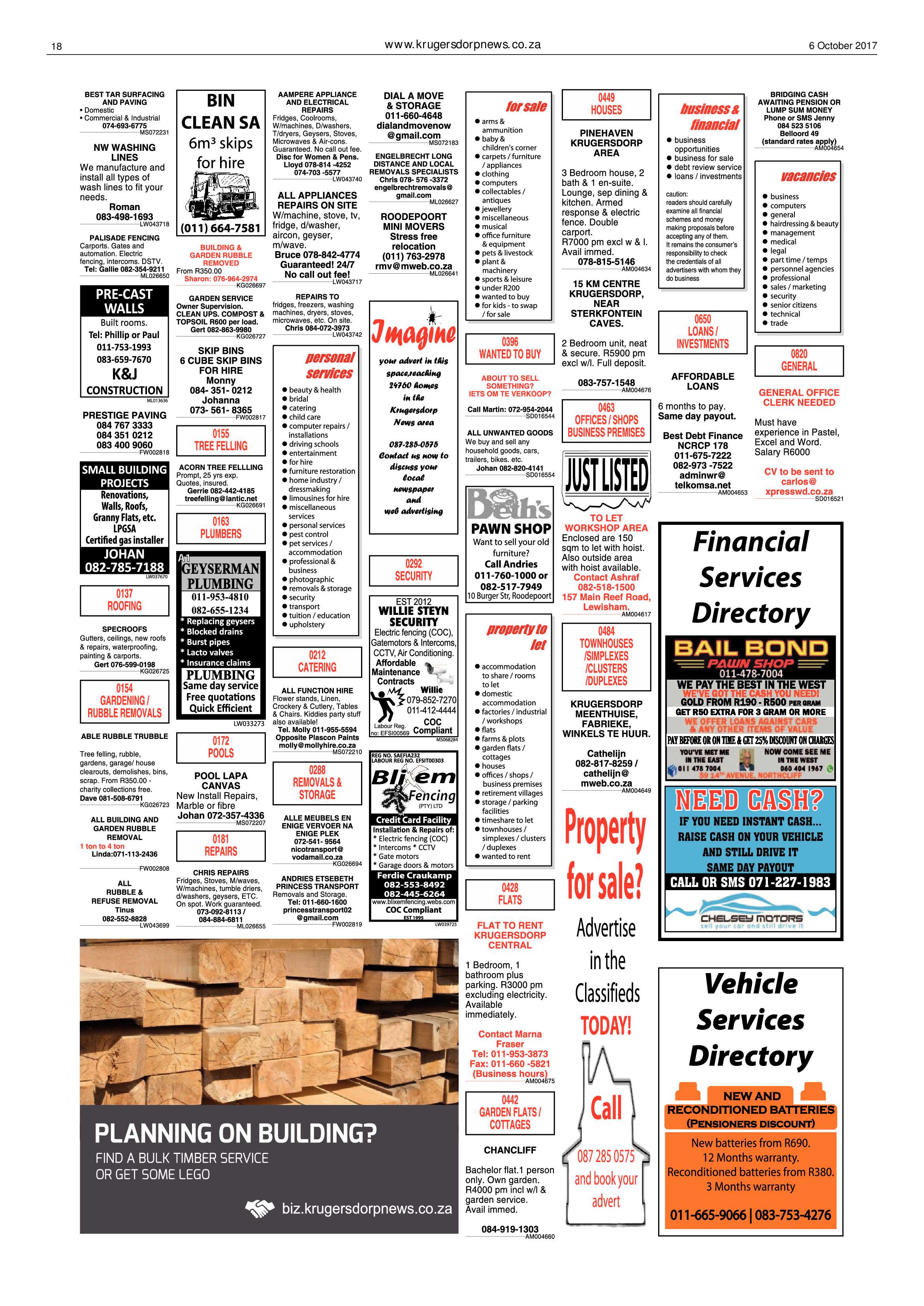 Krugersdorp News 6 October 2017 page 18