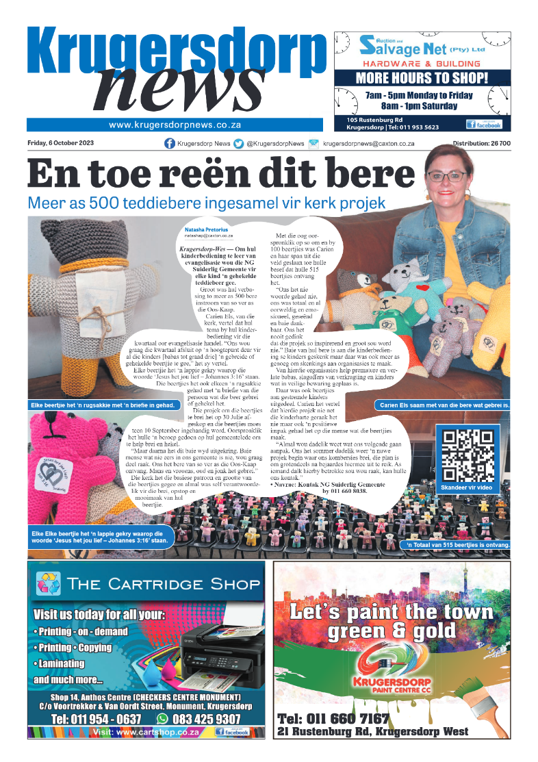 Krugersdorp News 6 October 2023 page 1