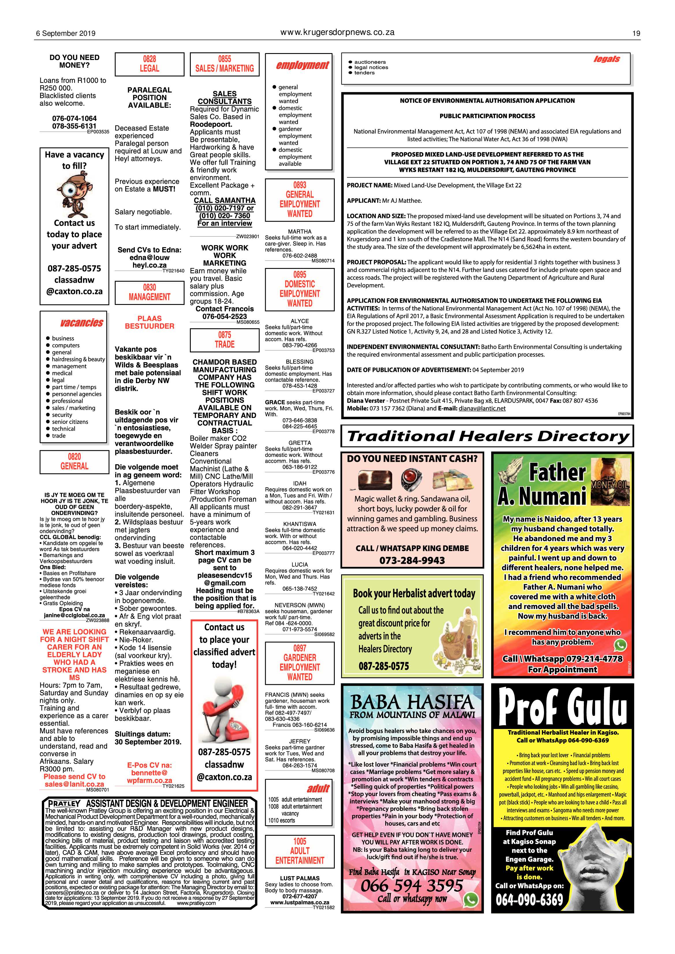 Krugersdorp News 6 September 2019 page 19