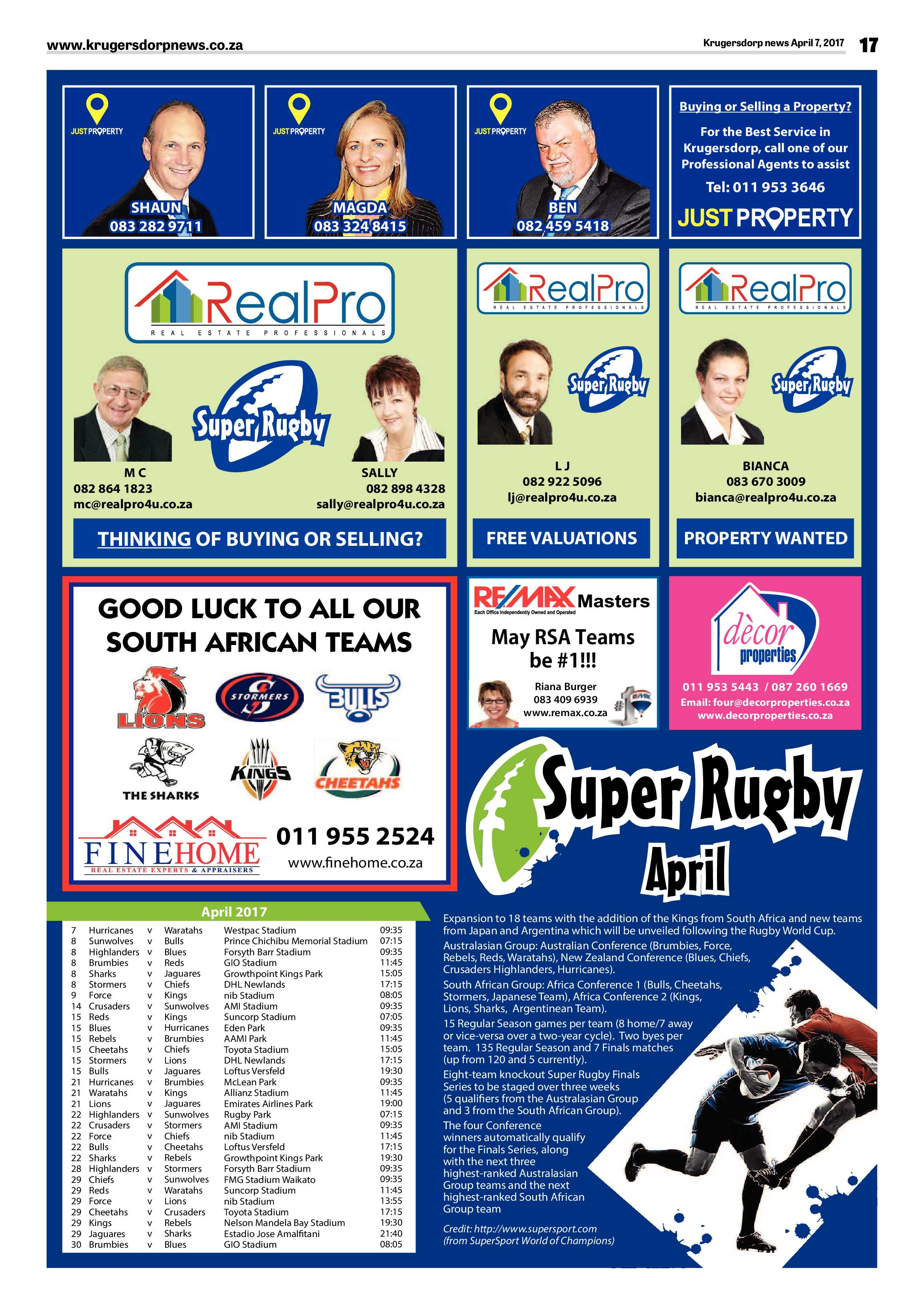 Krugersdorp News 7 April 2017 page 17