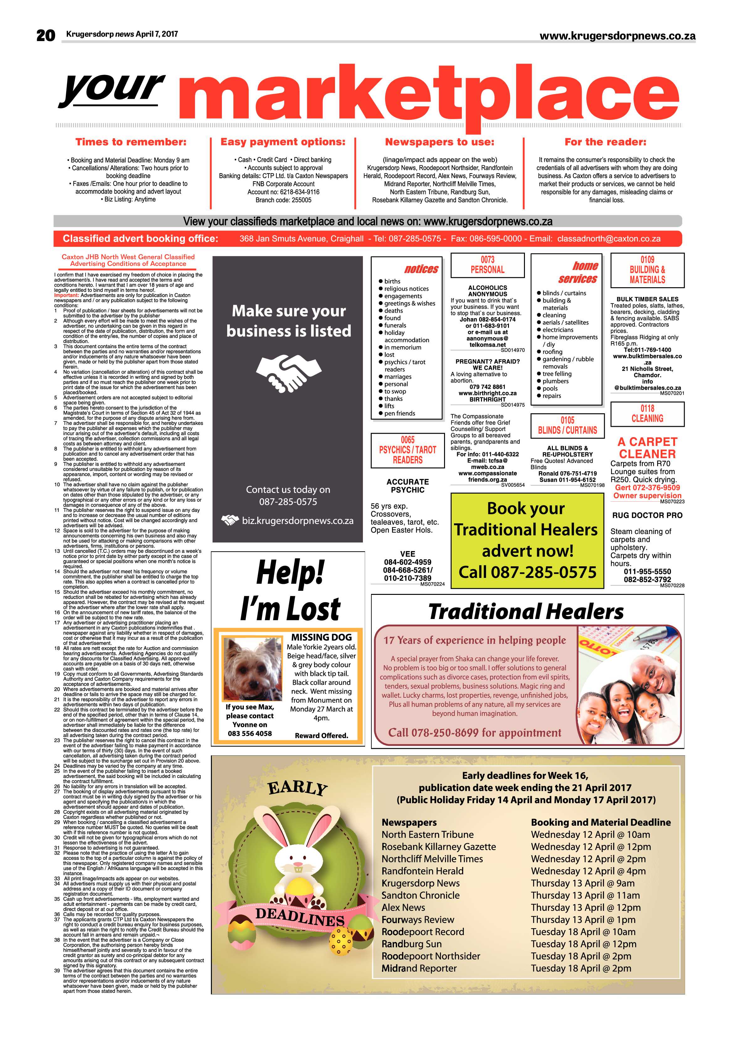 Krugersdorp News 7 April 2017 page 20