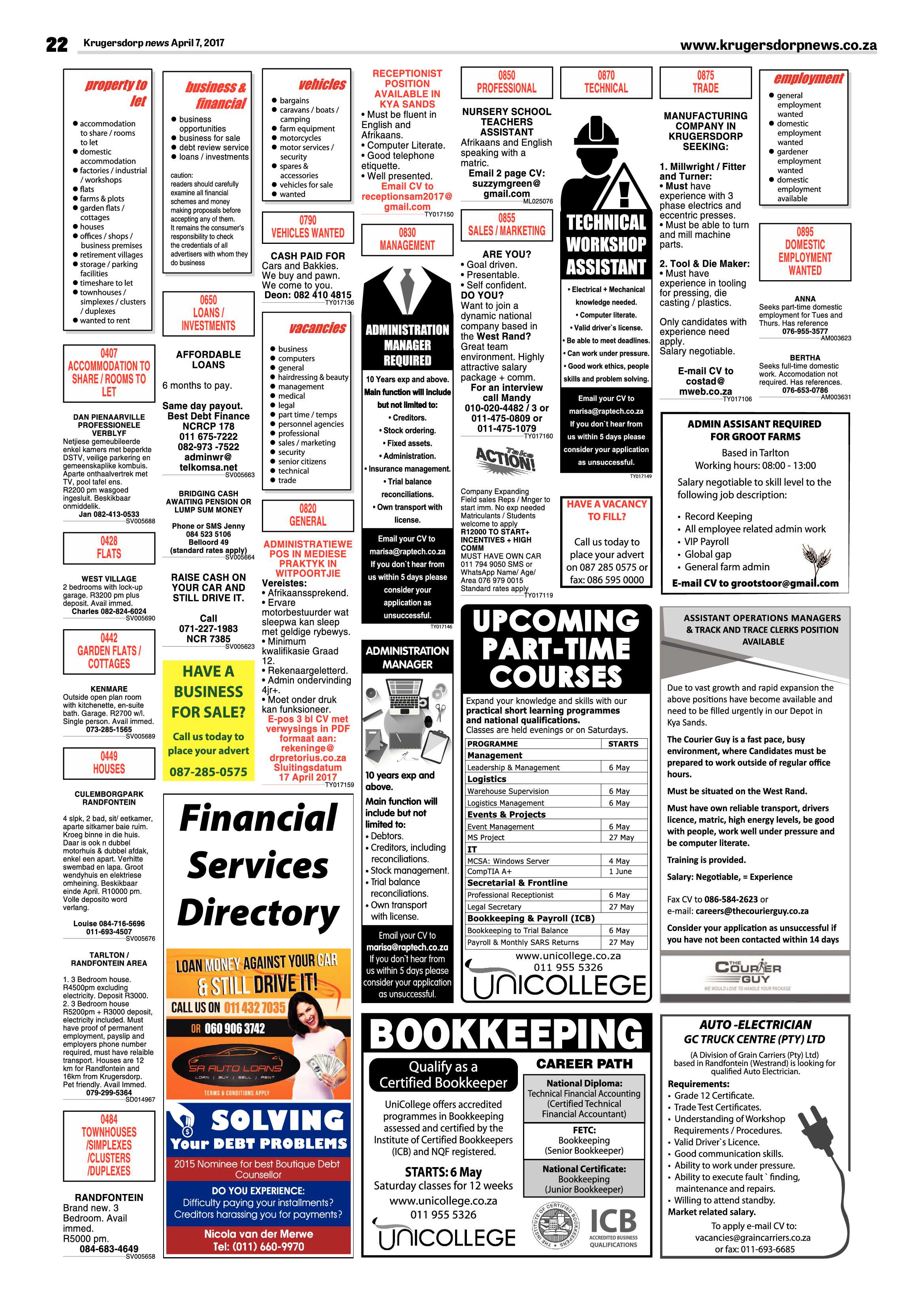 Krugersdorp News 7 April 2017 page 22