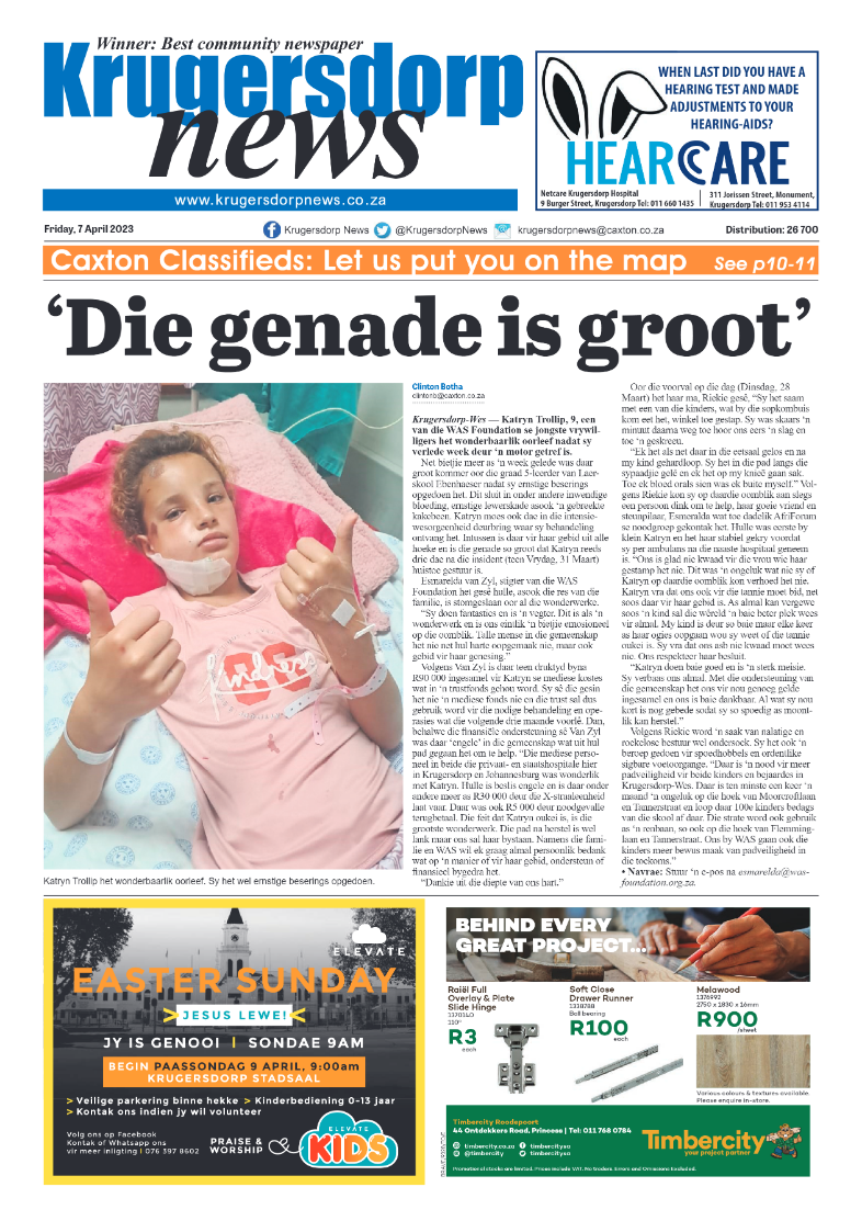 Krugersdorp News 7 April 2023 page 1