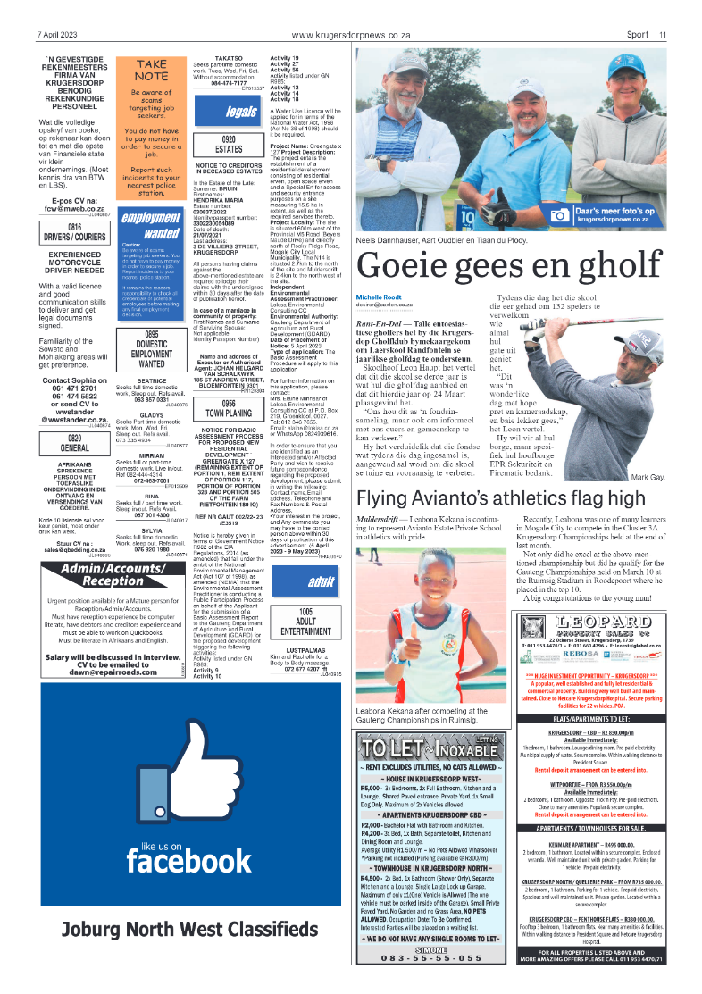 Krugersdorp News 7 April 2023 page 11
