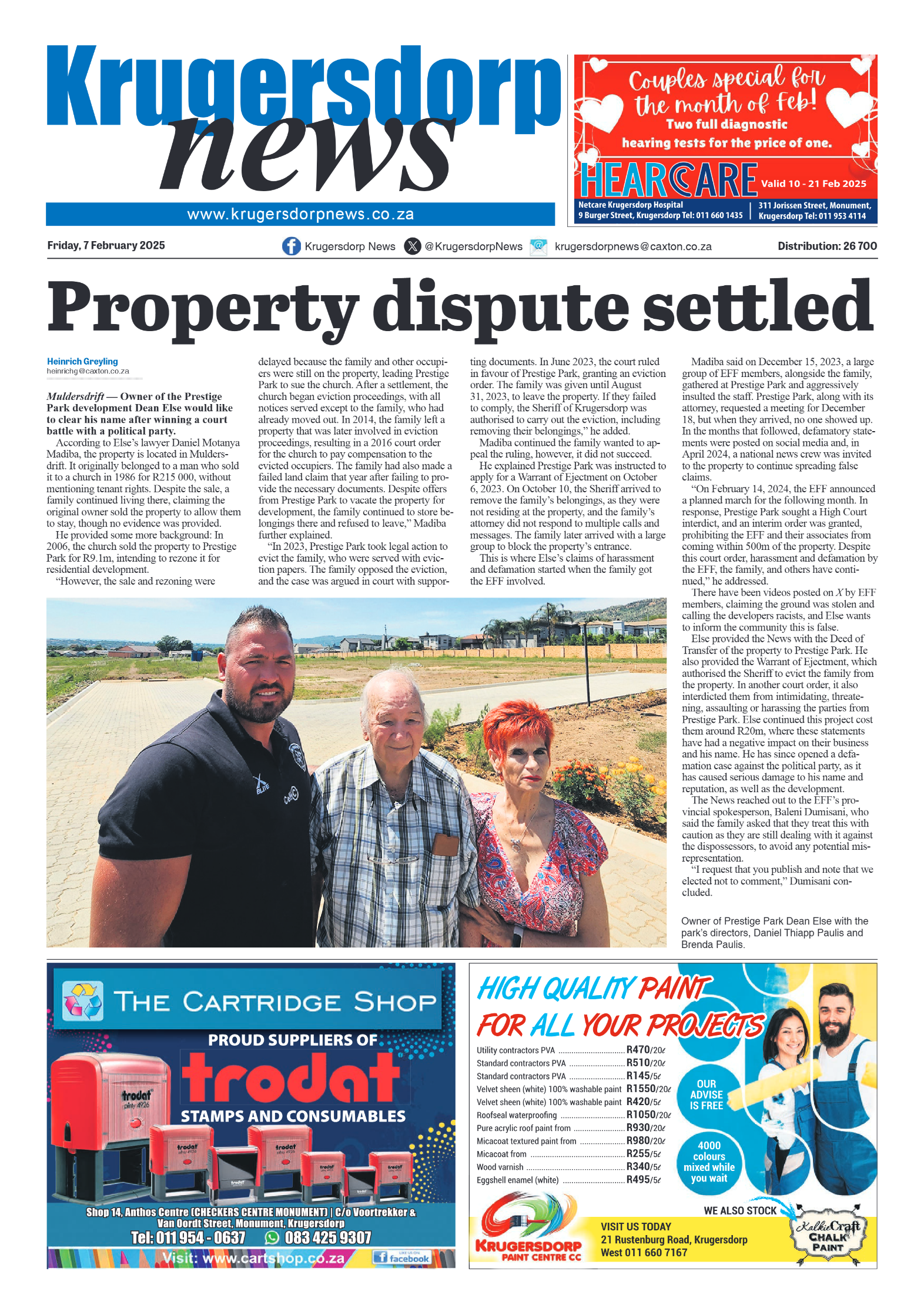 Krugersdorp News 7 February 2025 page 1