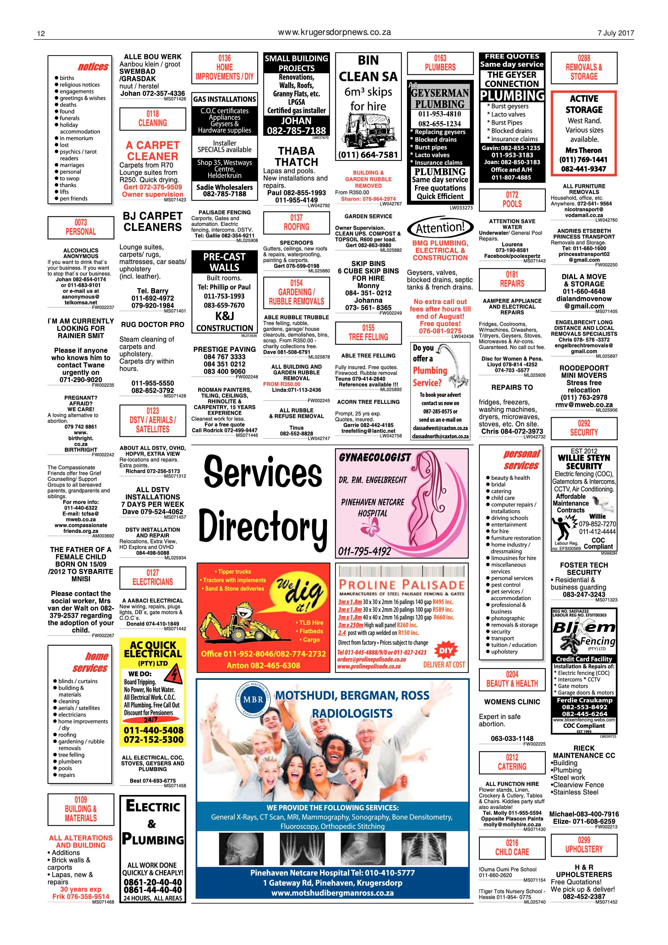 Krugersdorp News 7 July 2017 page 12