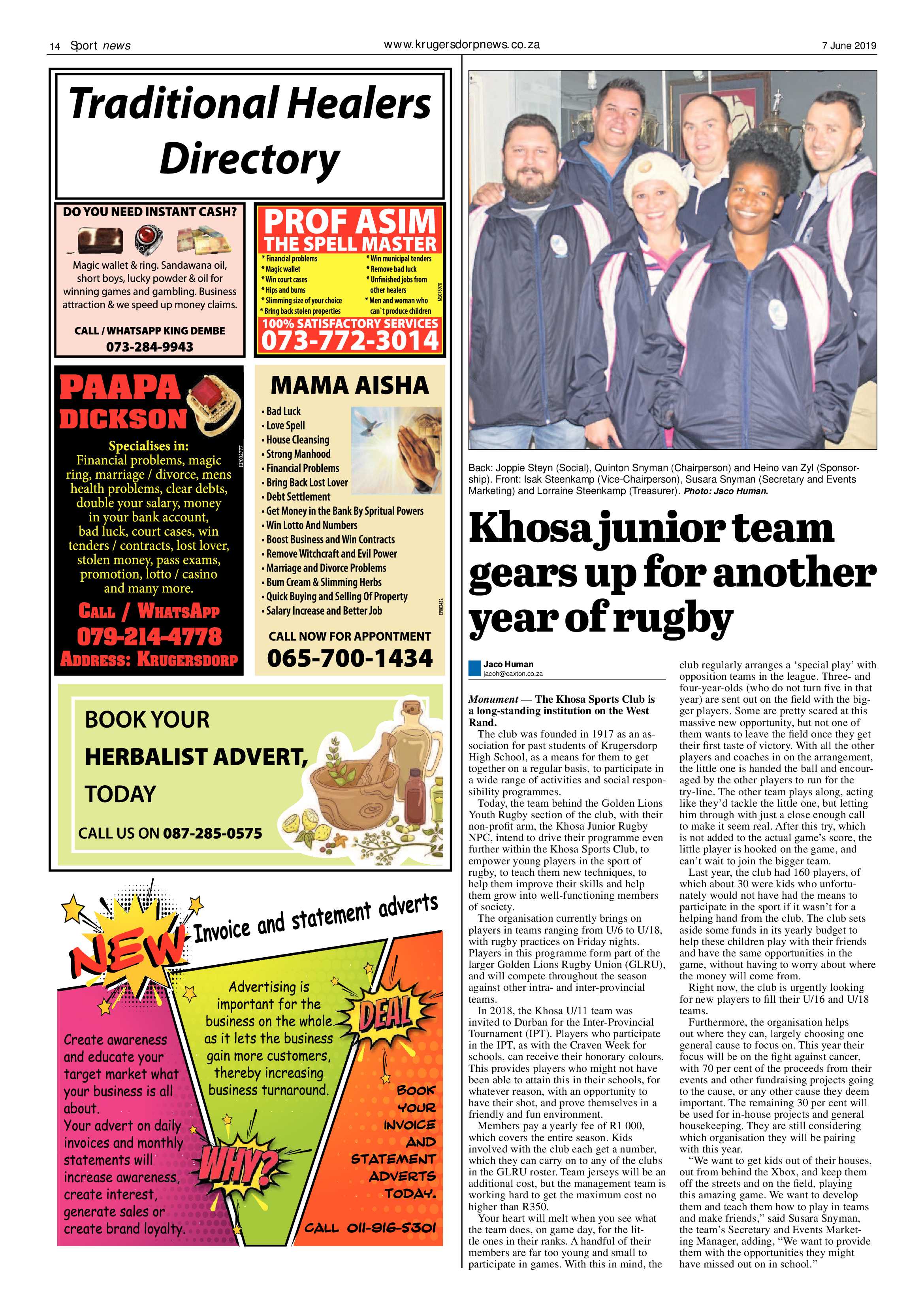Krugersdorp News 7 June 2019 page 14