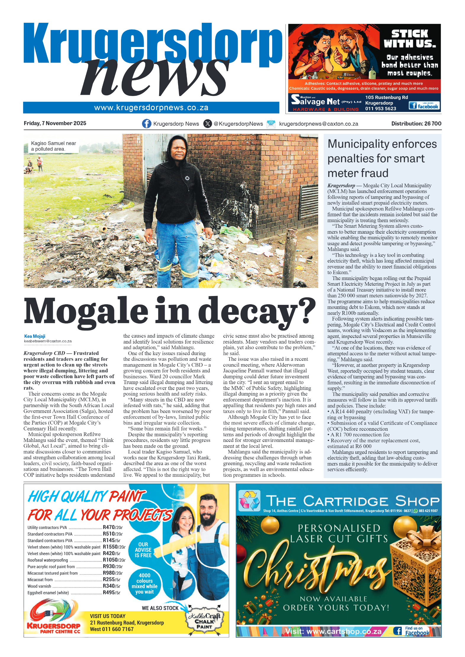 Krugersdorp News 7 November 2025 page 1