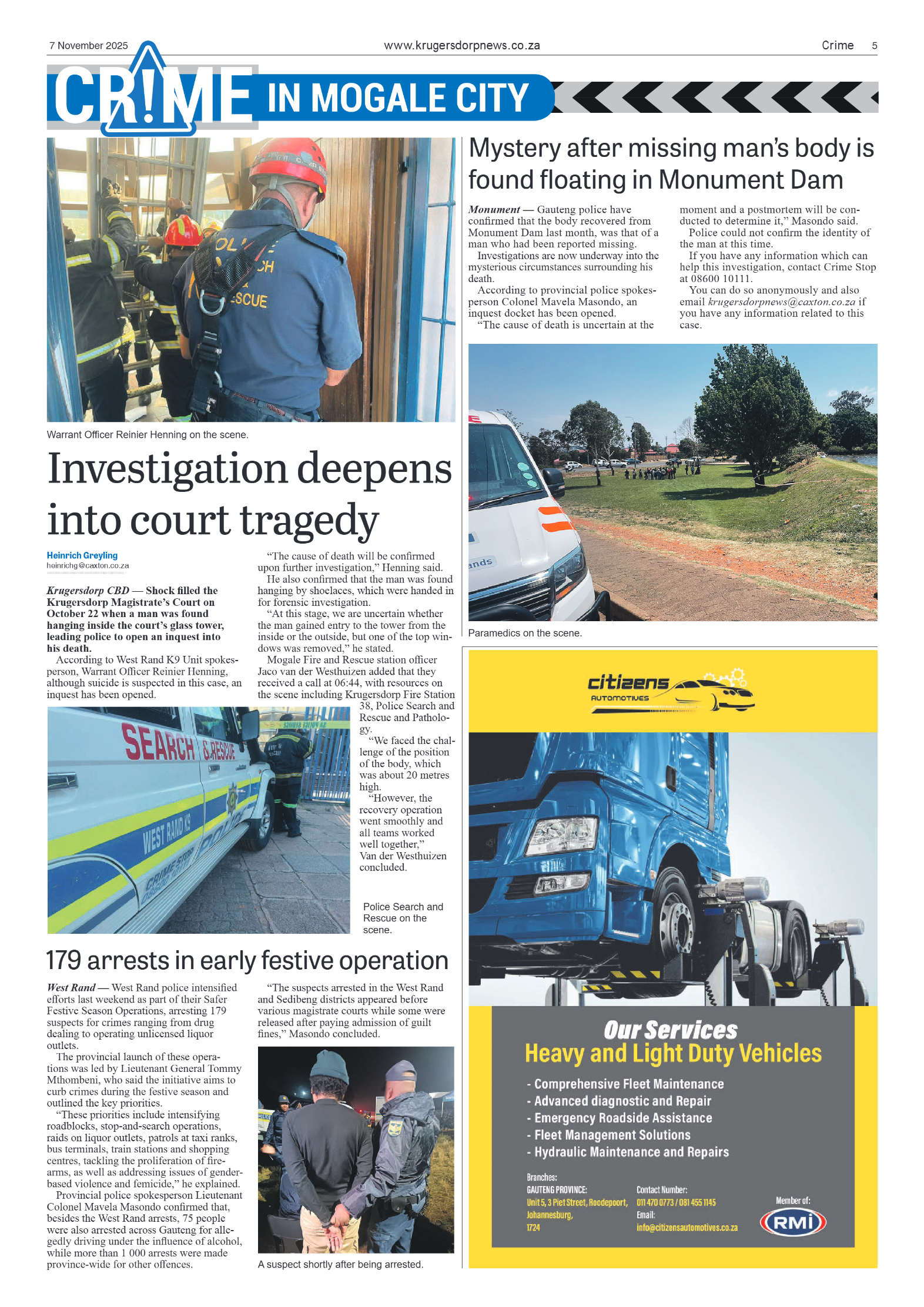 Krugersdorp News 7 November 2025 page 5