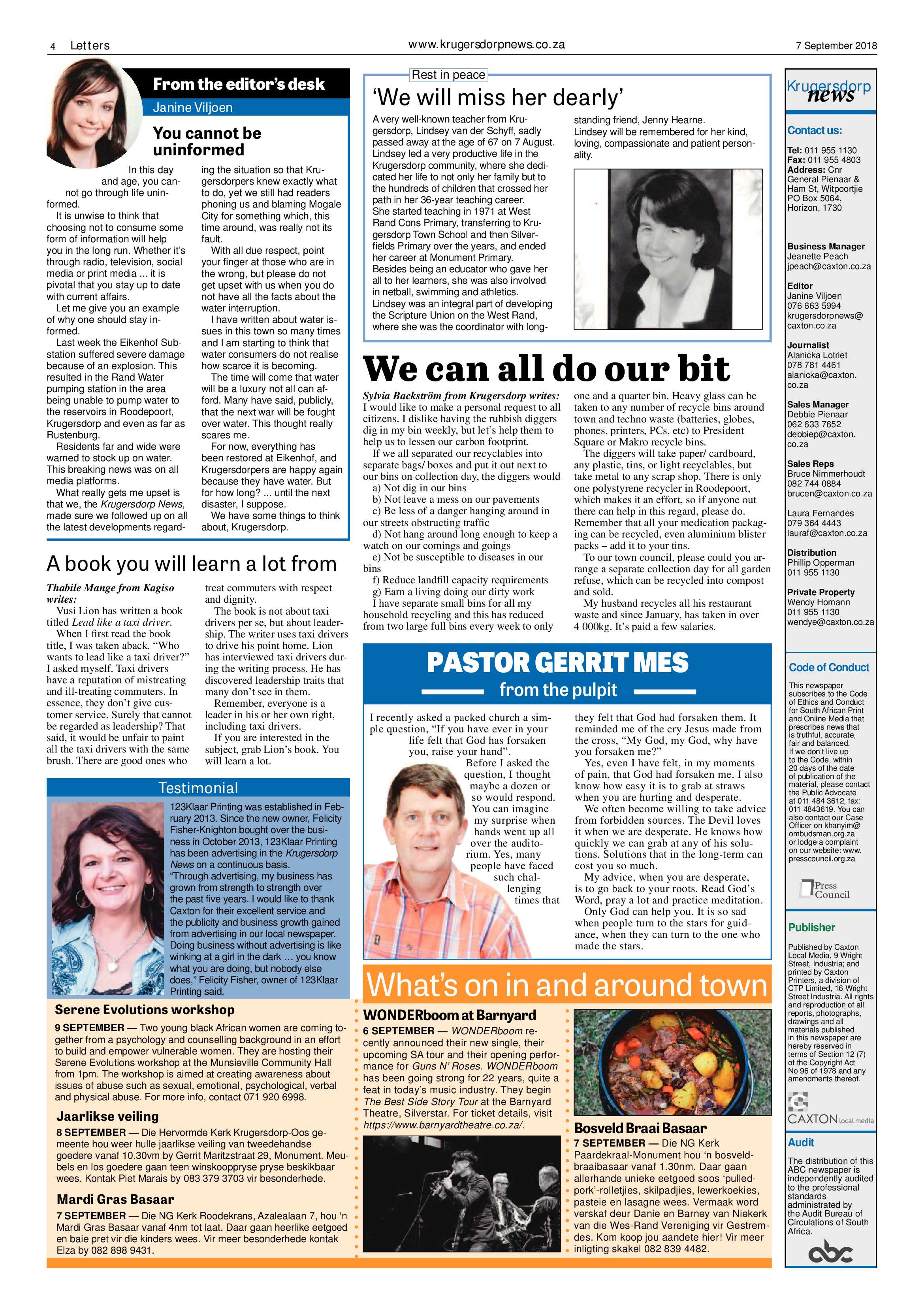 Krugersdorp News 7 September 2018 page 4