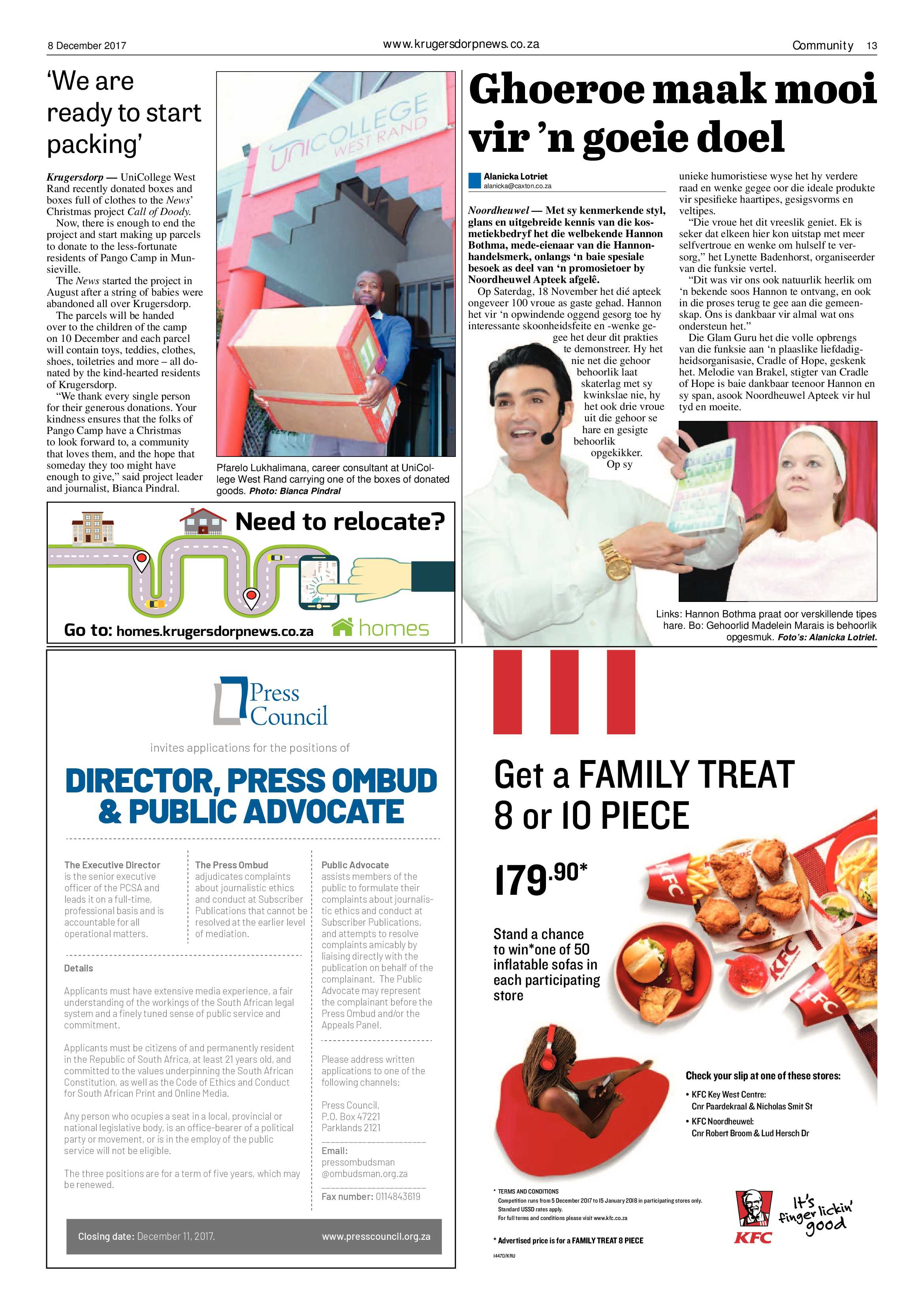 Krugersdorp News 8 December 2017 page 13