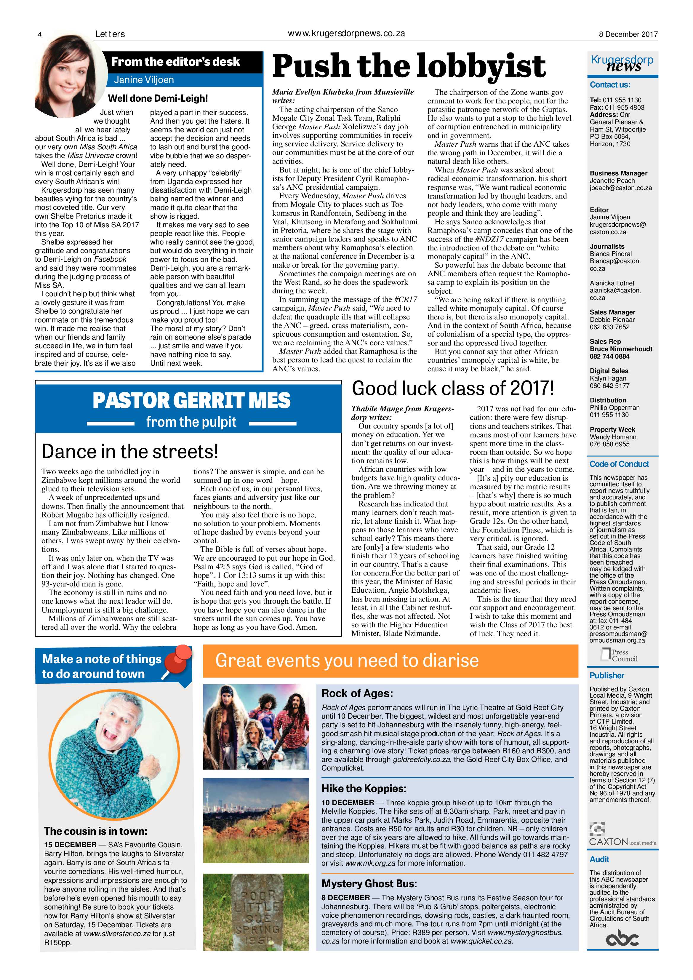 Krugersdorp News 8 December 2017 page 4