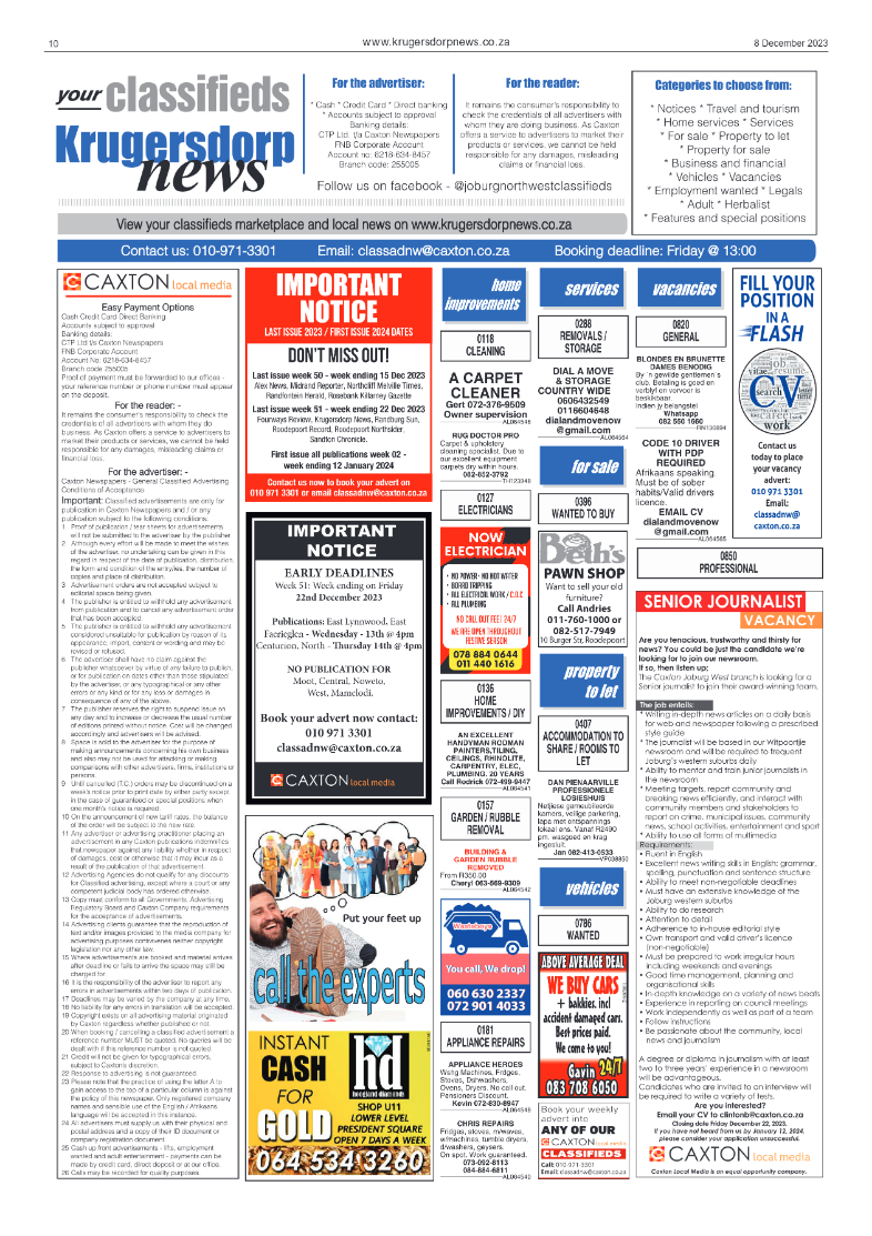 Krugersdorp News 8 December 2023 page 10