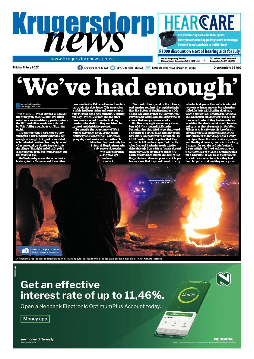 Krugersdorp News 8 July 2022 page 1